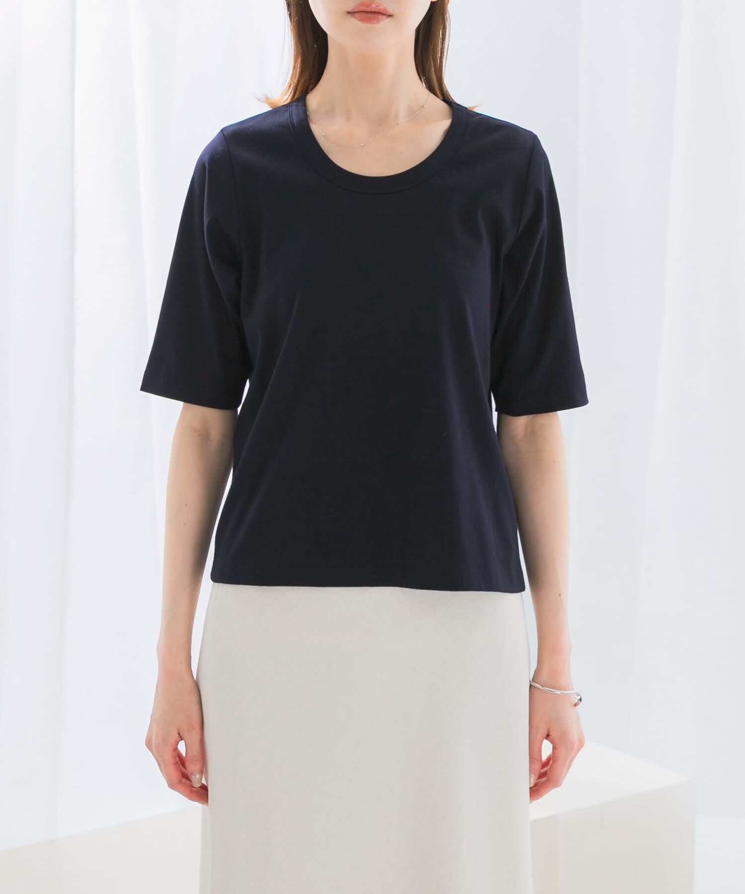 URBAN RESEARCH ROSSO「スーピマコットンUネックカットソー」|Tシャツ・カットソー|