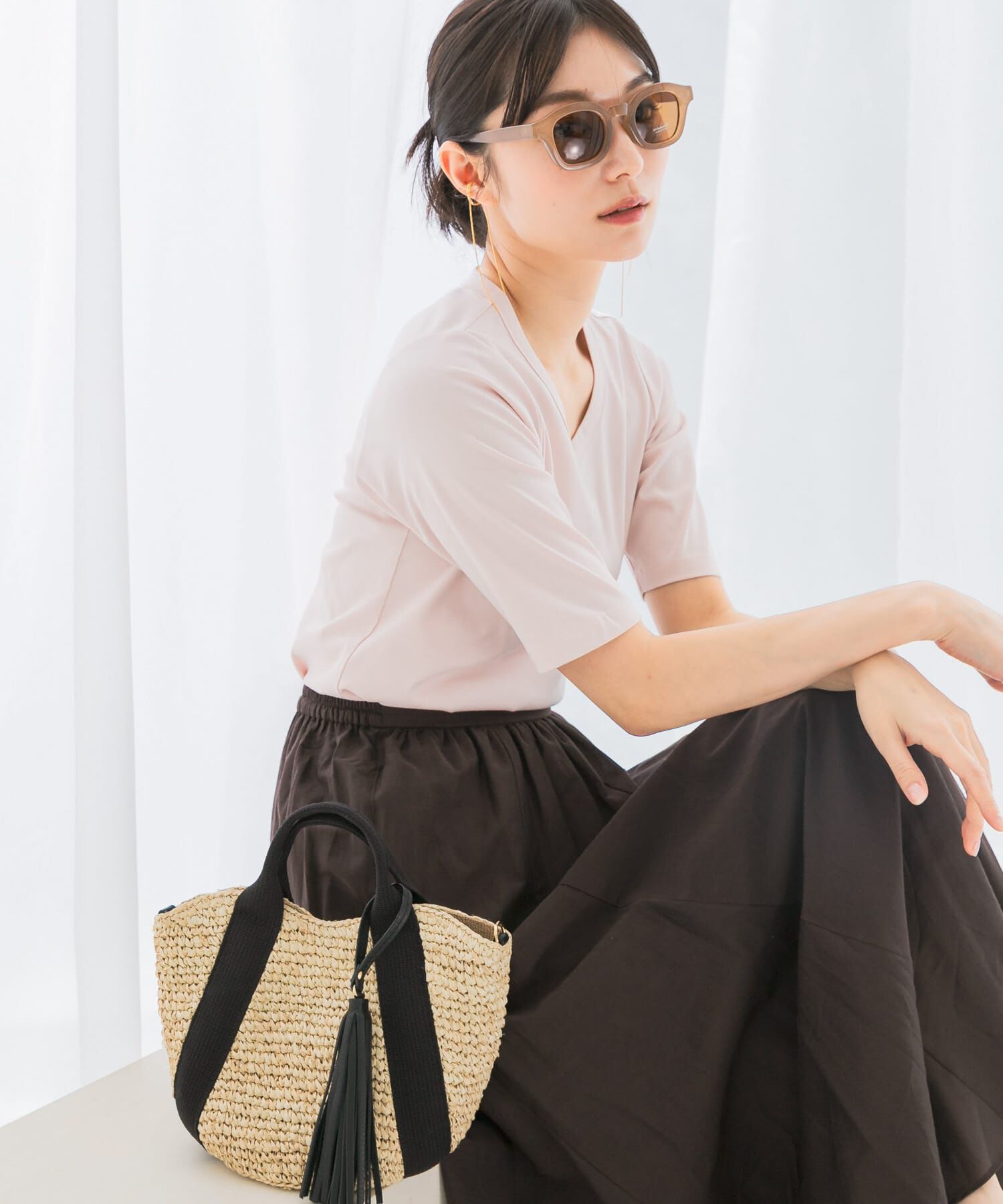 URBAN RESEARCH ROSSO「スーピマコットンUネックカットソー」|Tシャツ・カットソー|