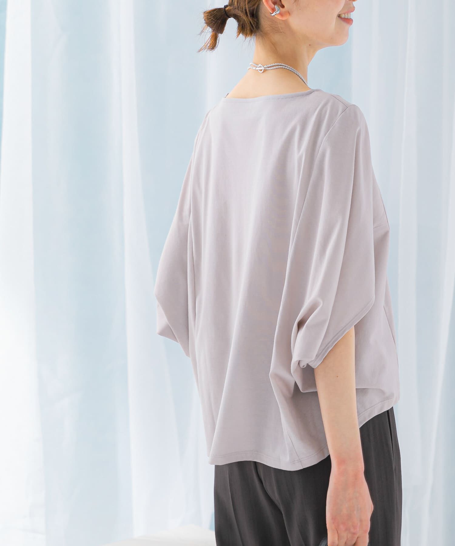 URBAN RESEARCH ROSSO「『一部WEB限定カラー』汗染防止5分袖ドルマンプルオーバー」|Tシャツ・カットソー|