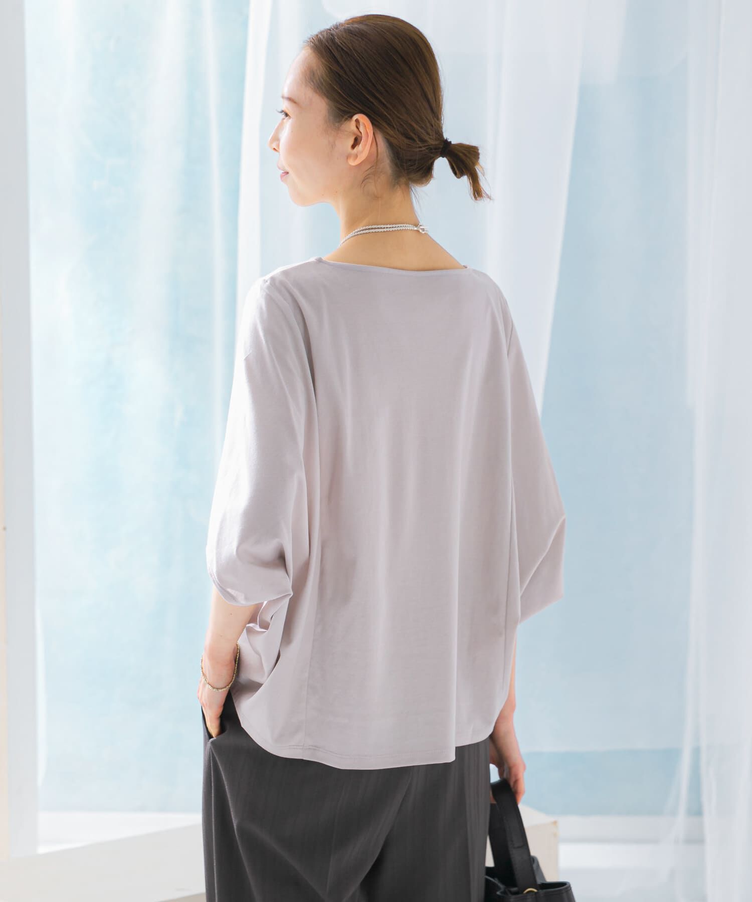 URBAN RESEARCH ROSSO「『一部WEB限定カラー』汗染防止5分袖ドルマンプルオーバー」|Tシャツ・カットソー|