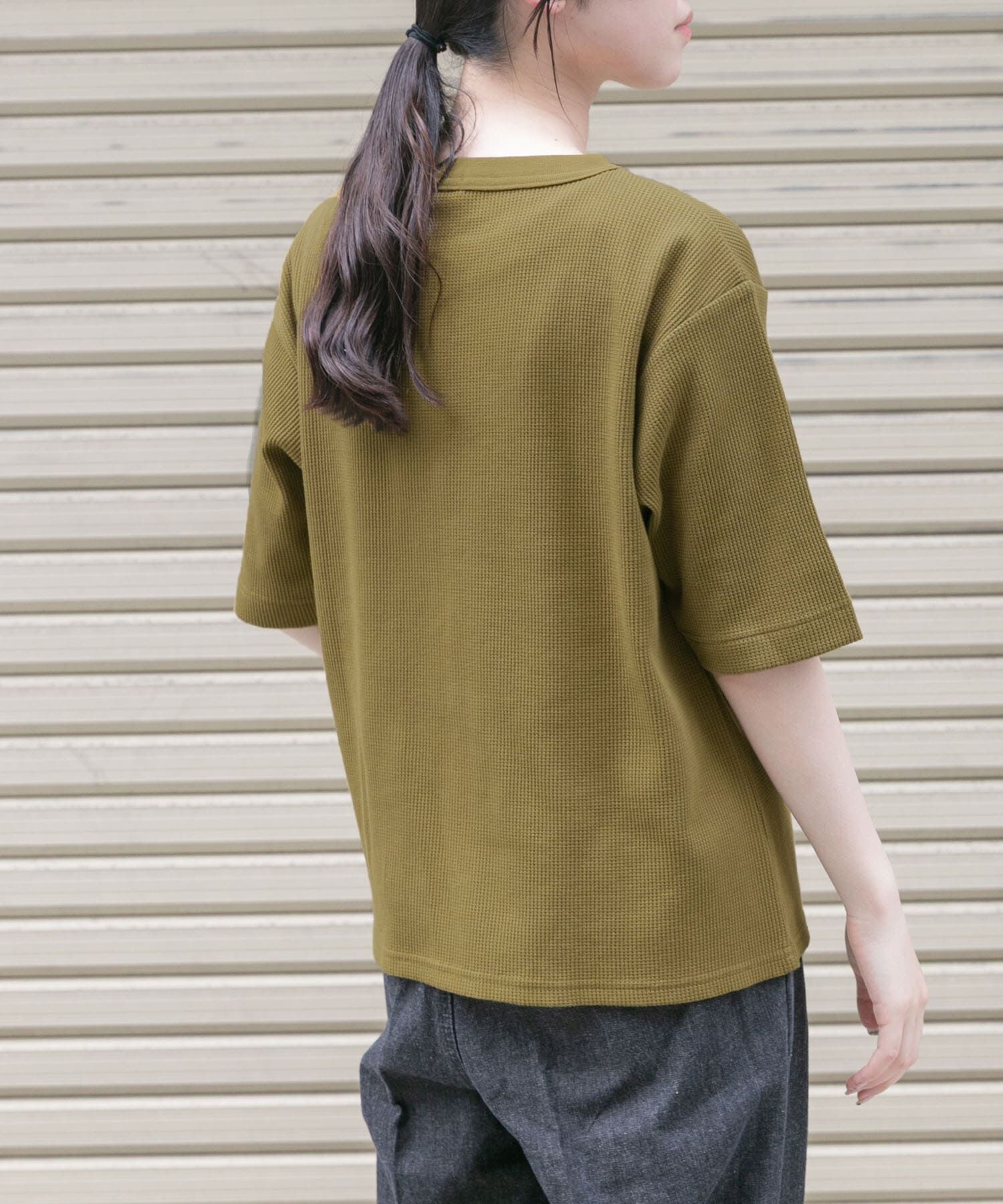 URBAN RESEARCH DOORS「FORK&SPOON　ミニワッフル5分袖Tシャツ」|Tシャツ・カットソー|