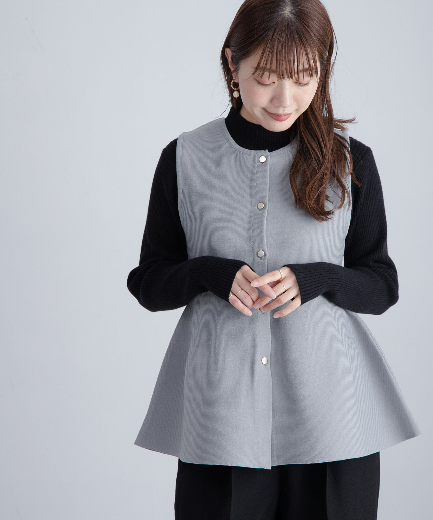 Sonny Label 「『WEB限定』2WAYペプラムニットベスト」|ニット・セーター|ライトグレー