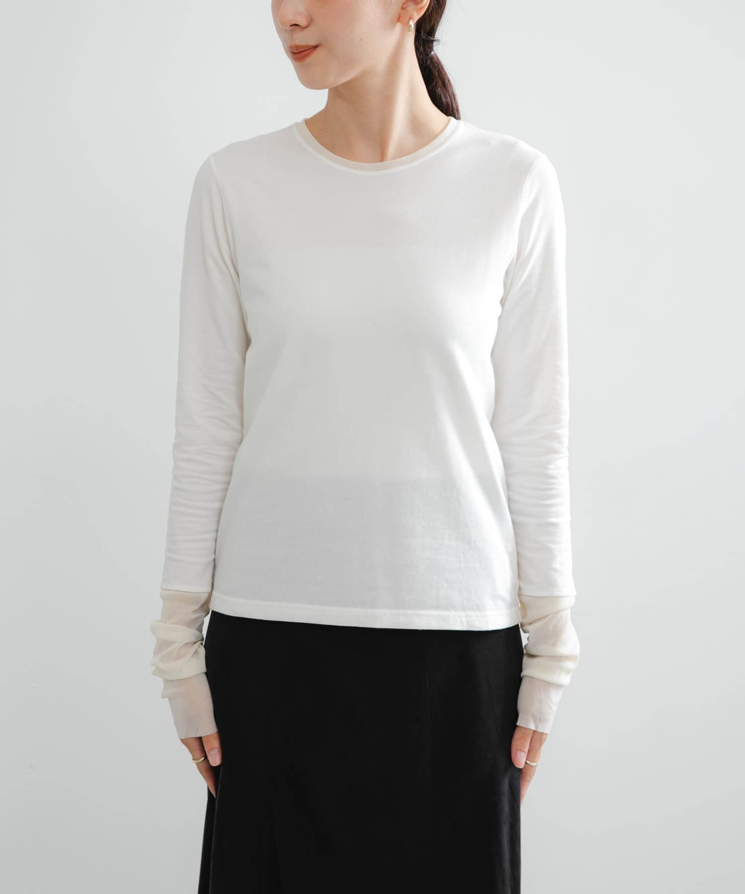 URBAN RESEARCH「チュール切り替えカットソー」|Tシャツ・カットソー|