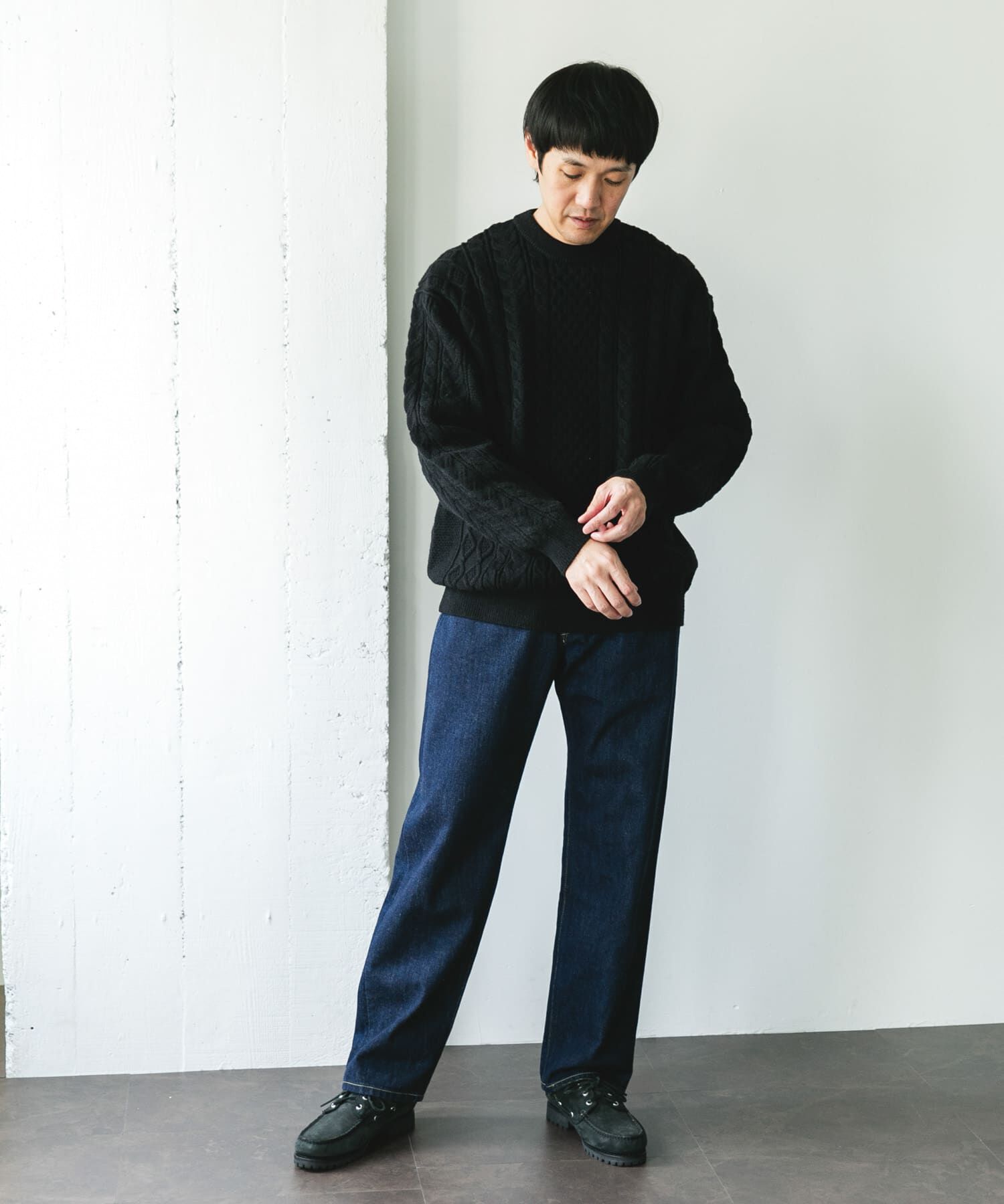 URBAN RESEARCH DOORS「アランニットクルーネックプルオーバー」|ニット・セーター|