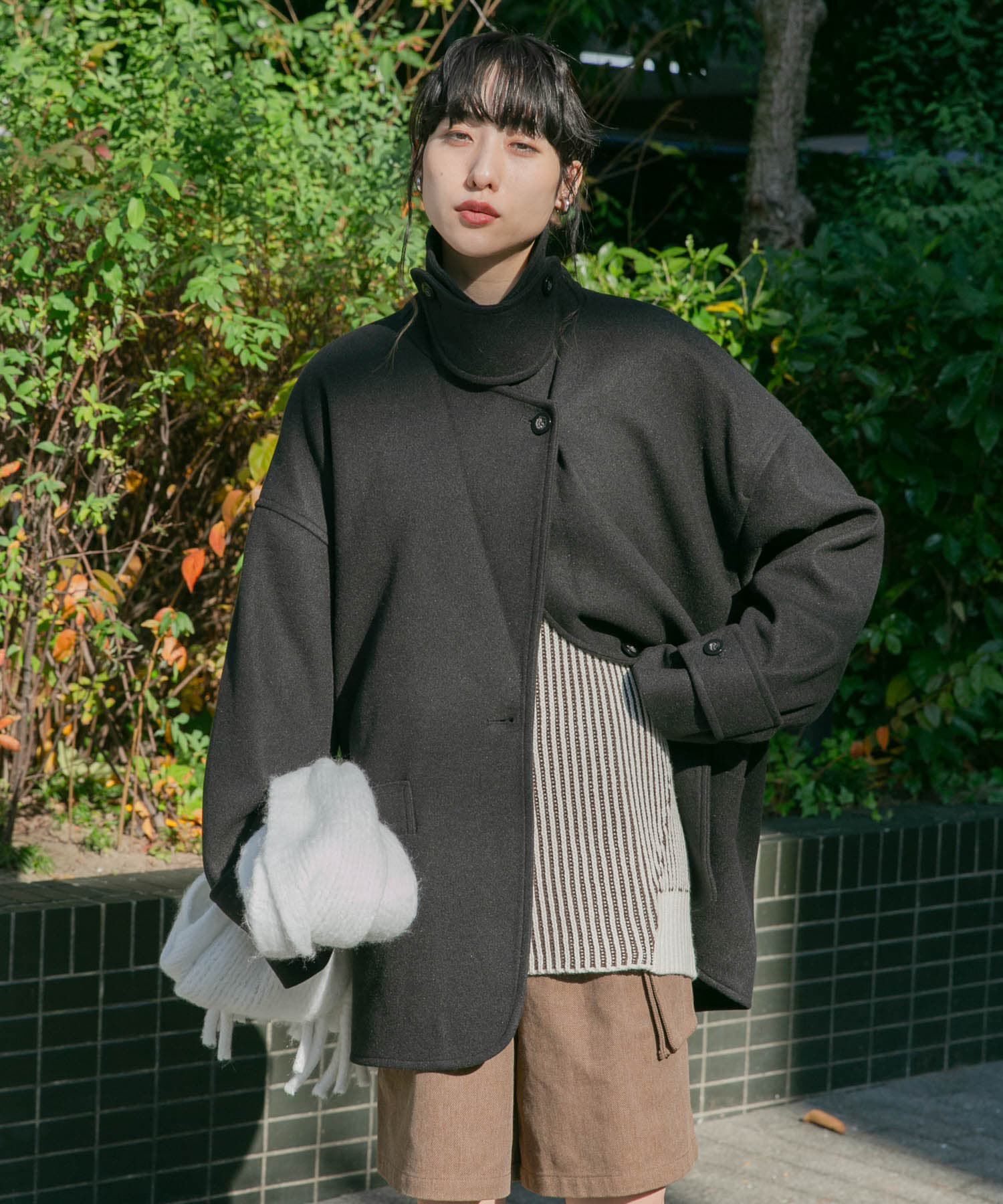  「バイカラーRIBオーバーニット」|ニット・セーター|