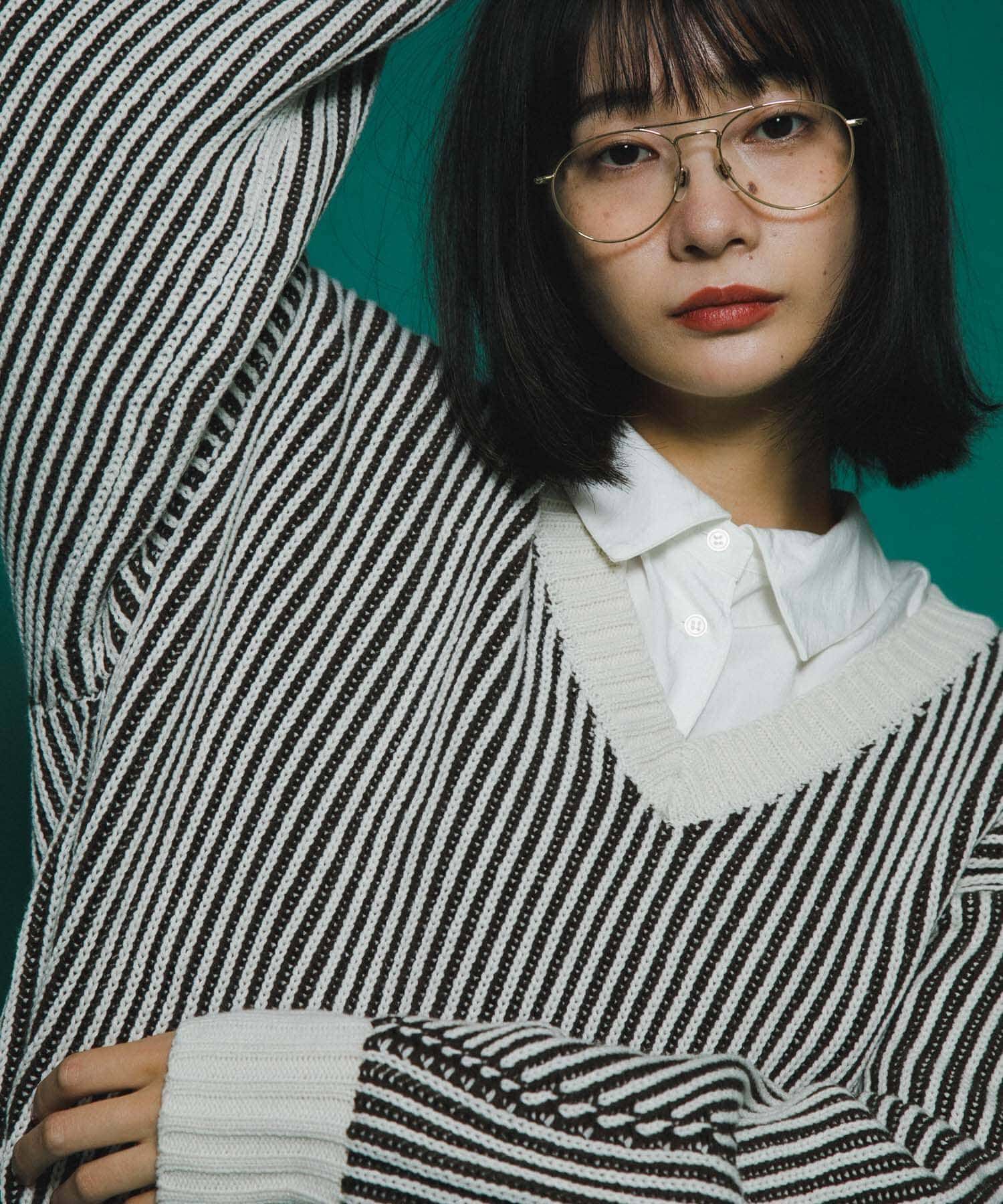  「バイカラーRIBオーバーニット」|ニット・セーター|