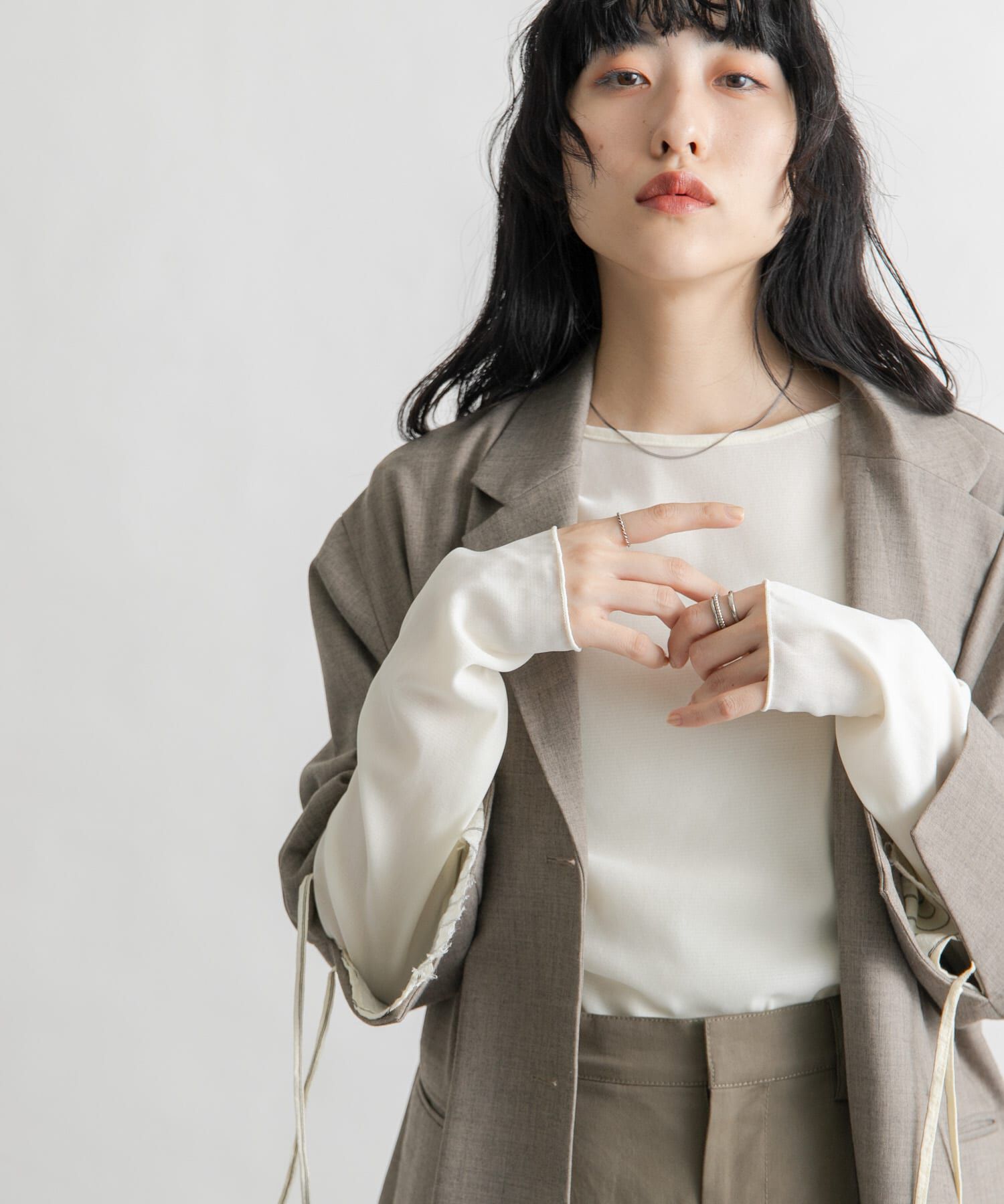  「シアーベロアドレープトップス」|Tシャツ・カットソー|