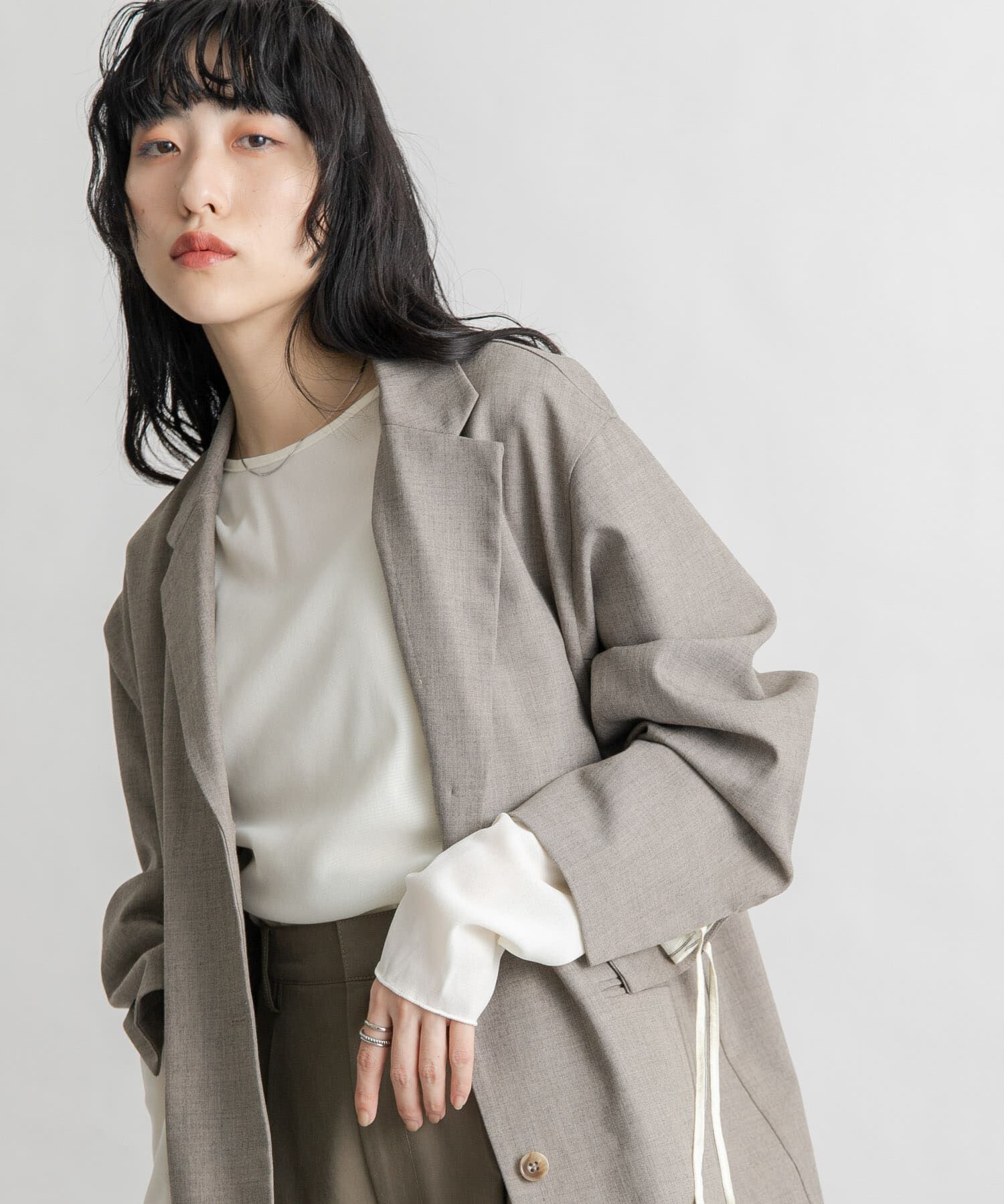  「シアーベロアドレープトップス」|Tシャツ・カットソー|