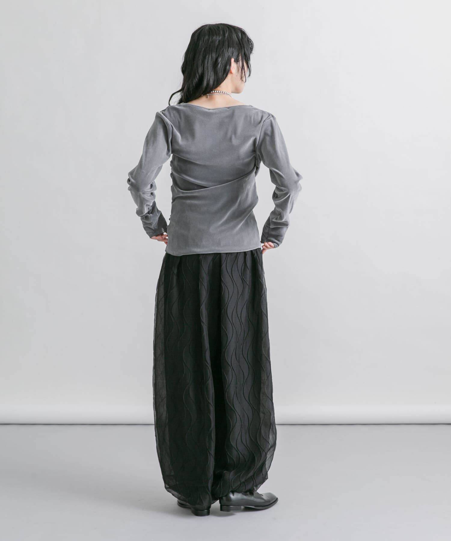  「シアーベロアドレープトップス」|Tシャツ・カットソー|