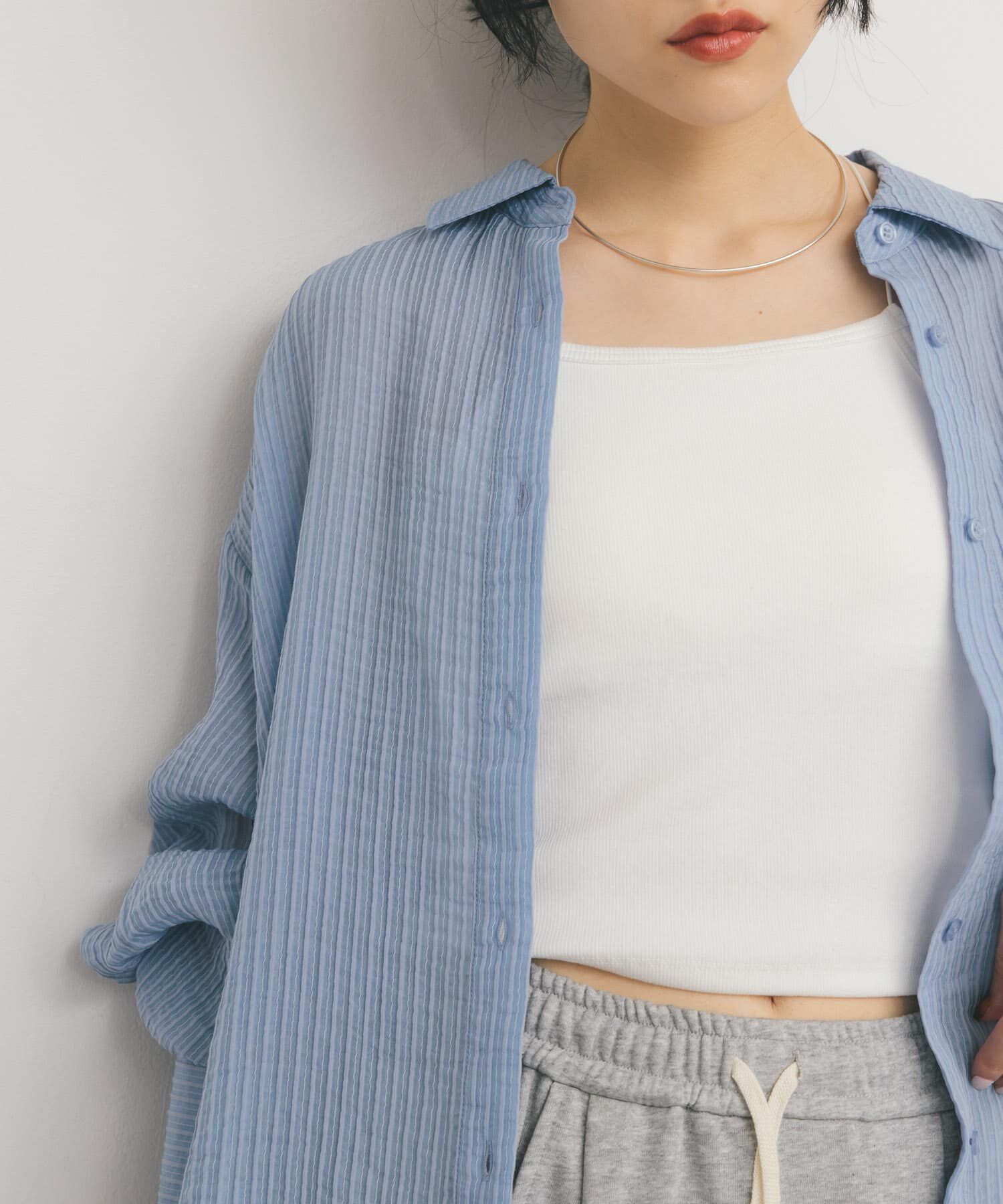  「カップ付きクロップドキャミソール」|キャミソール|