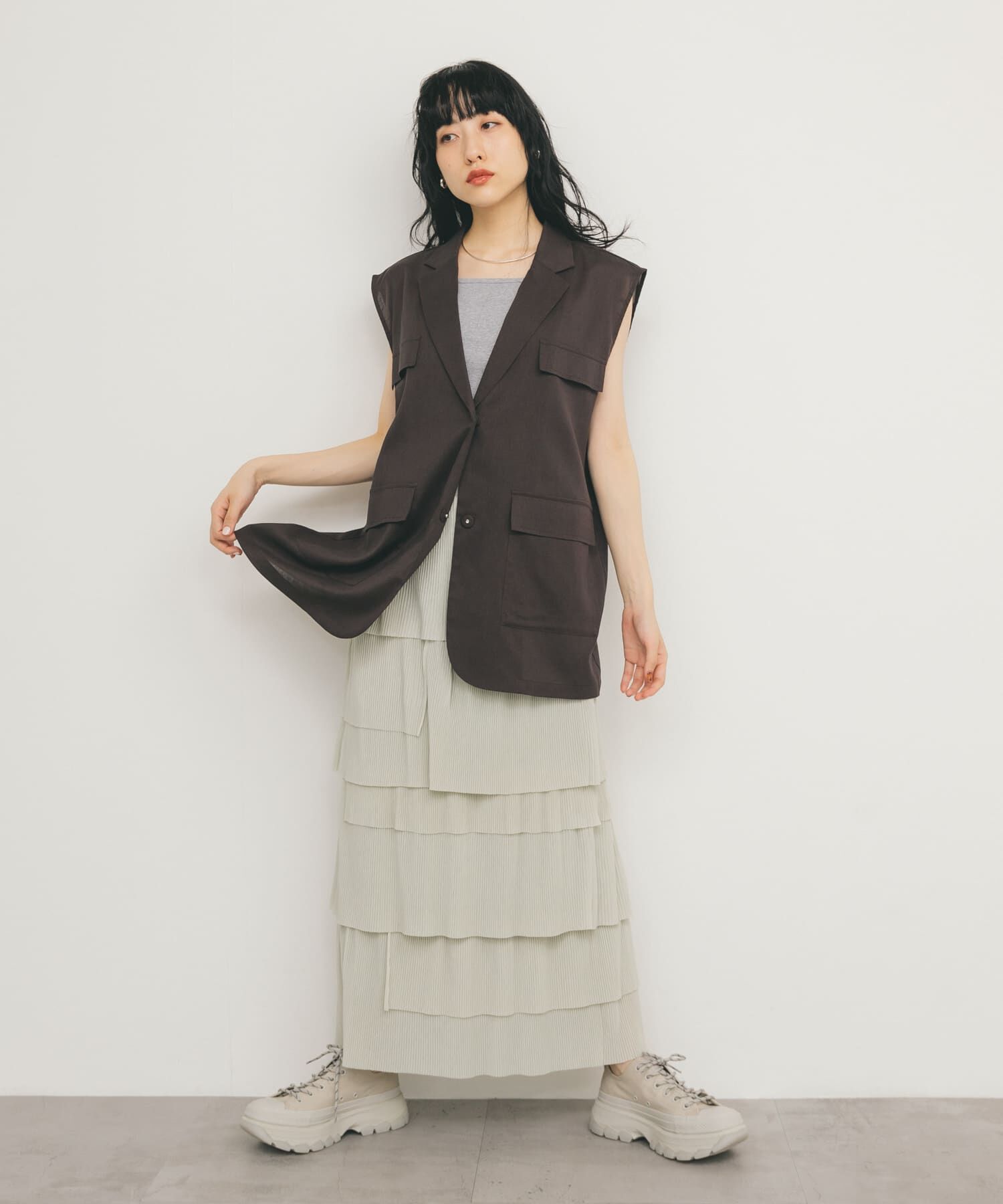  「カップ付きクロップドキャミソール」|キャミソール|