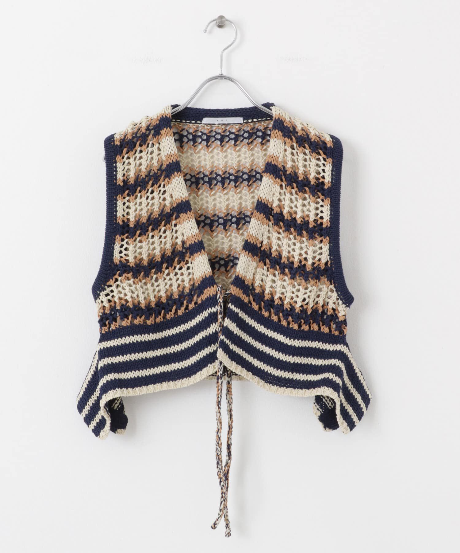  「2WAYボーダーベスト」|ニット・セーター|