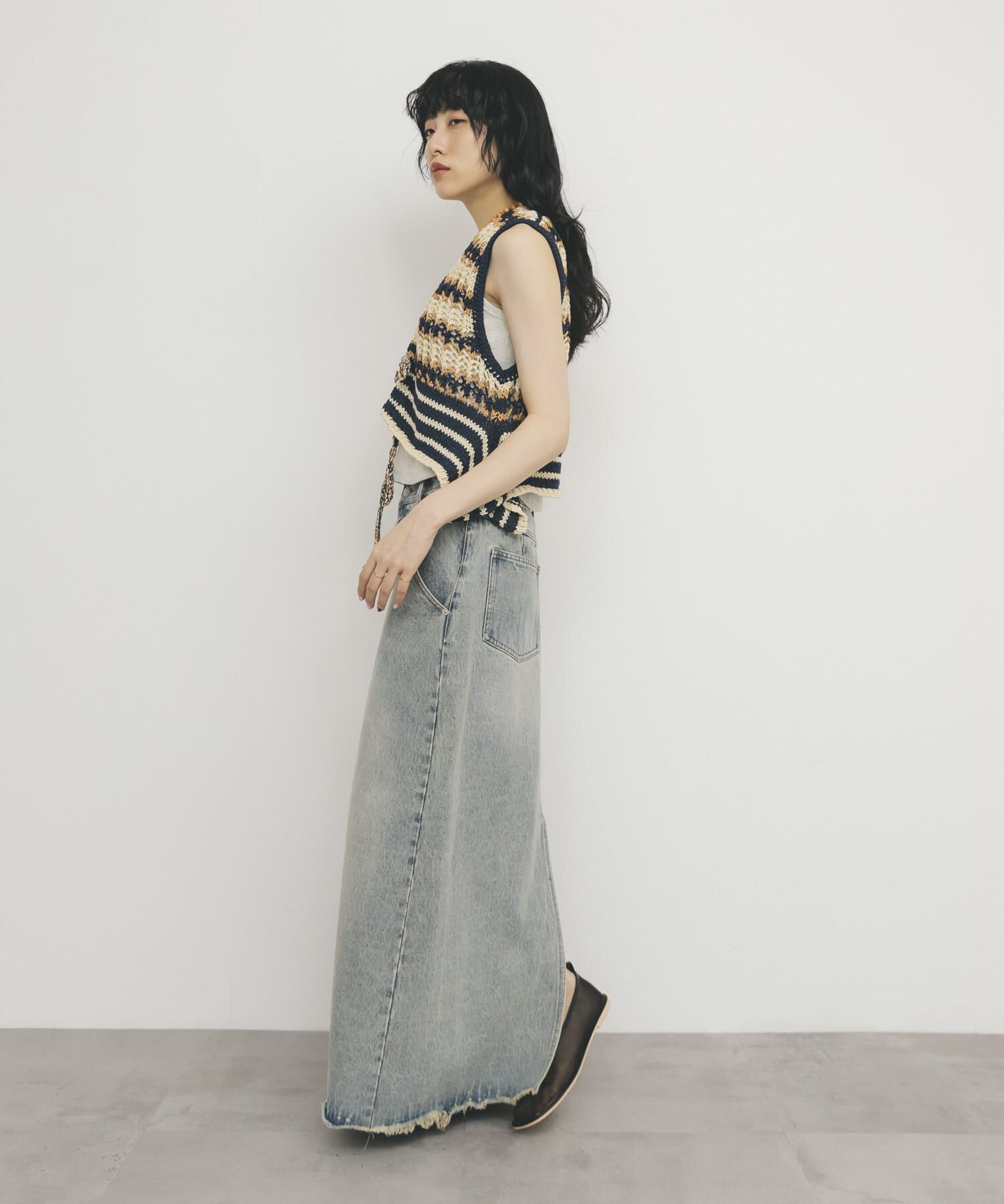  「2WAYボーダーベスト」|ニット・セーター|