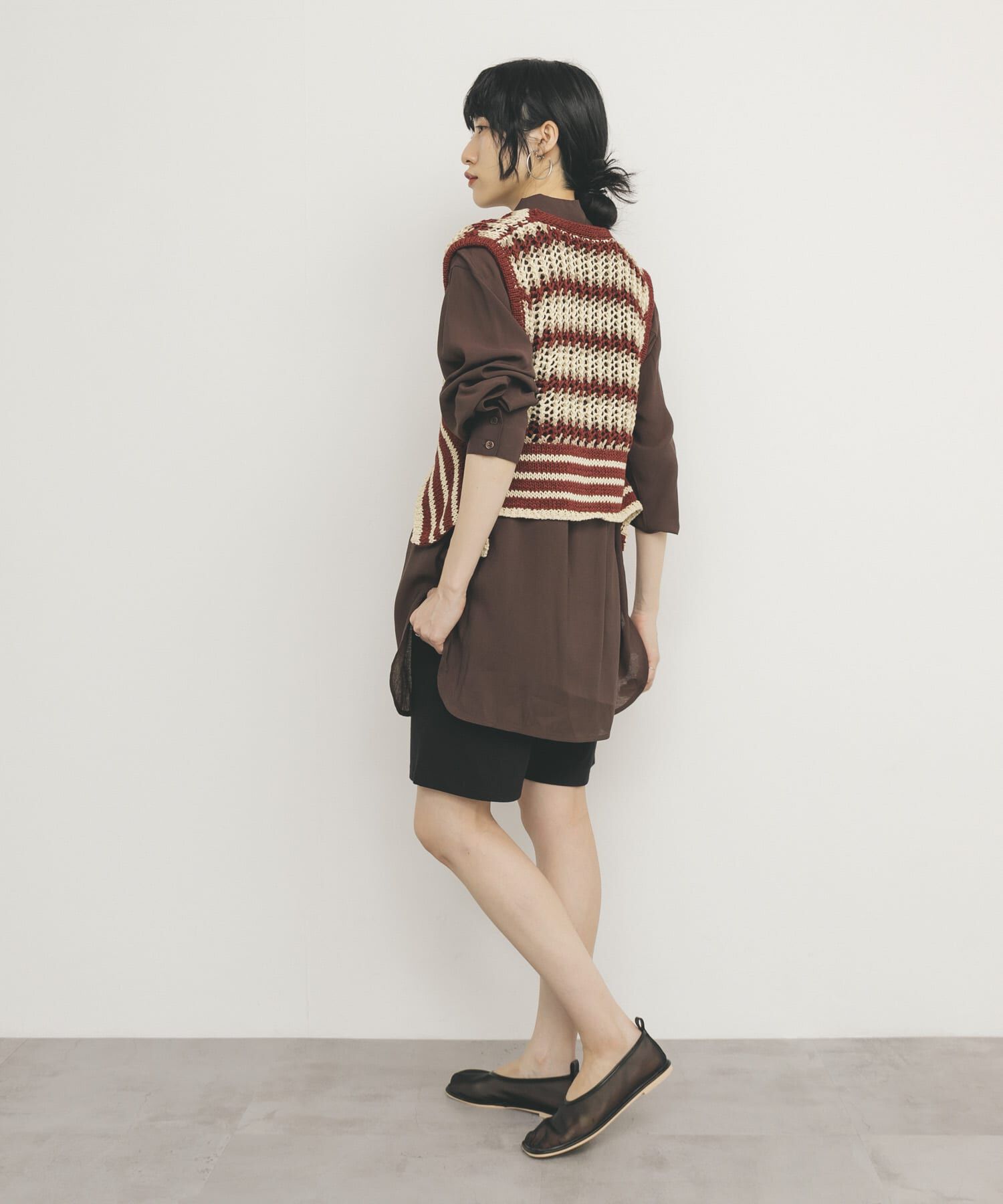  「2WAYボーダーベスト」|ニット・セーター|