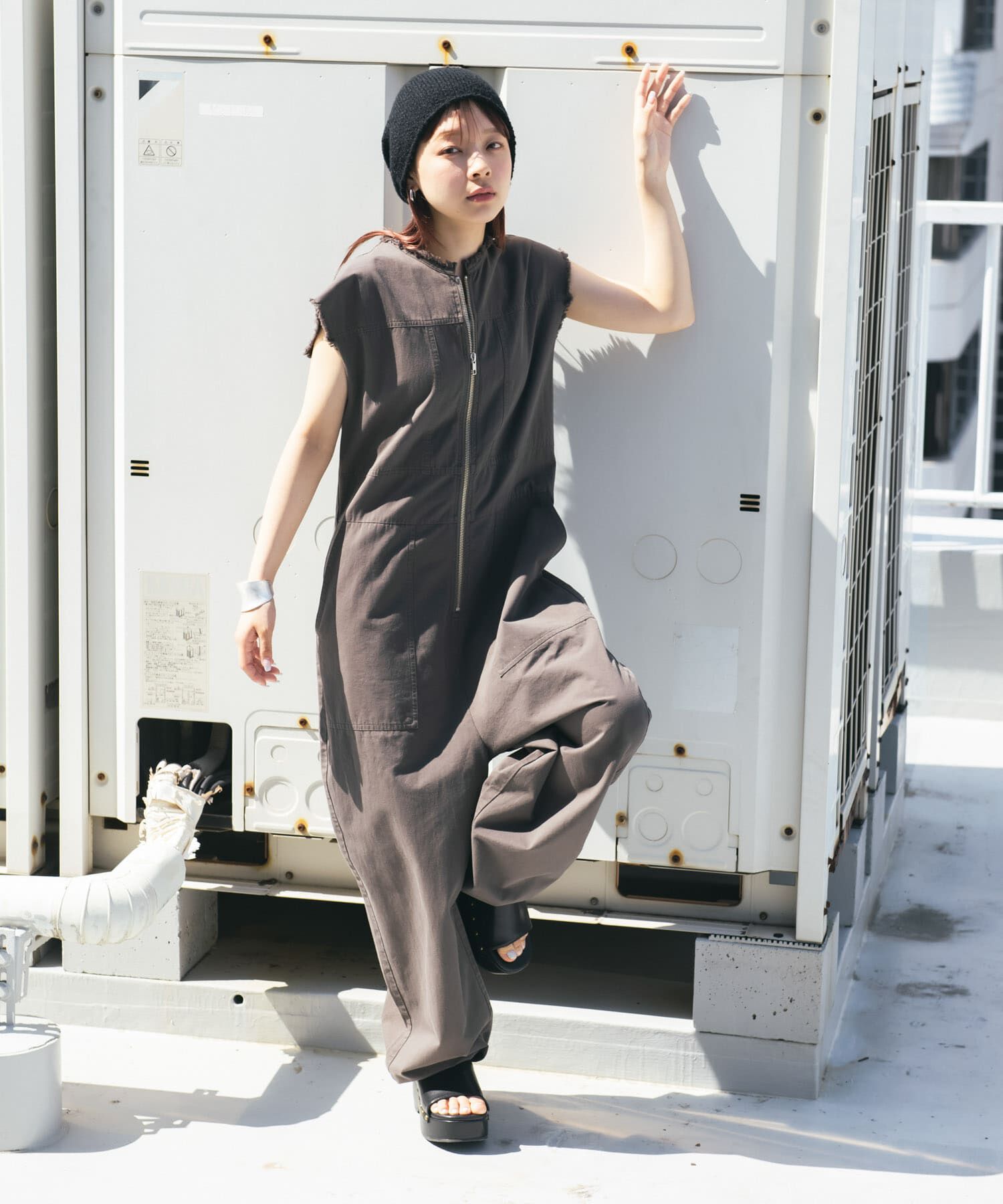  「フロントZIPジャンプスーツ」|スカート|