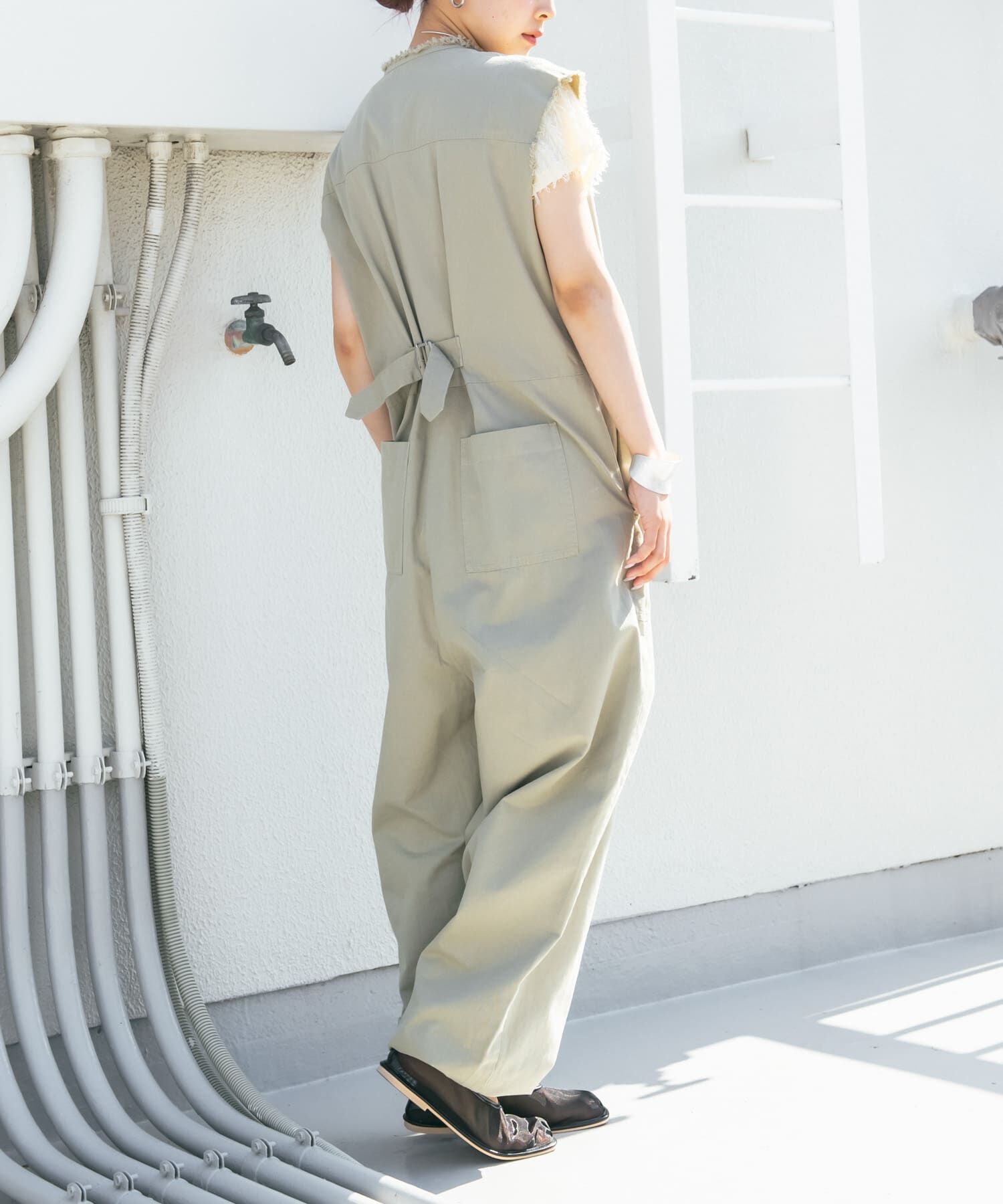  「フロントZIPジャンプスーツ」|スカート|