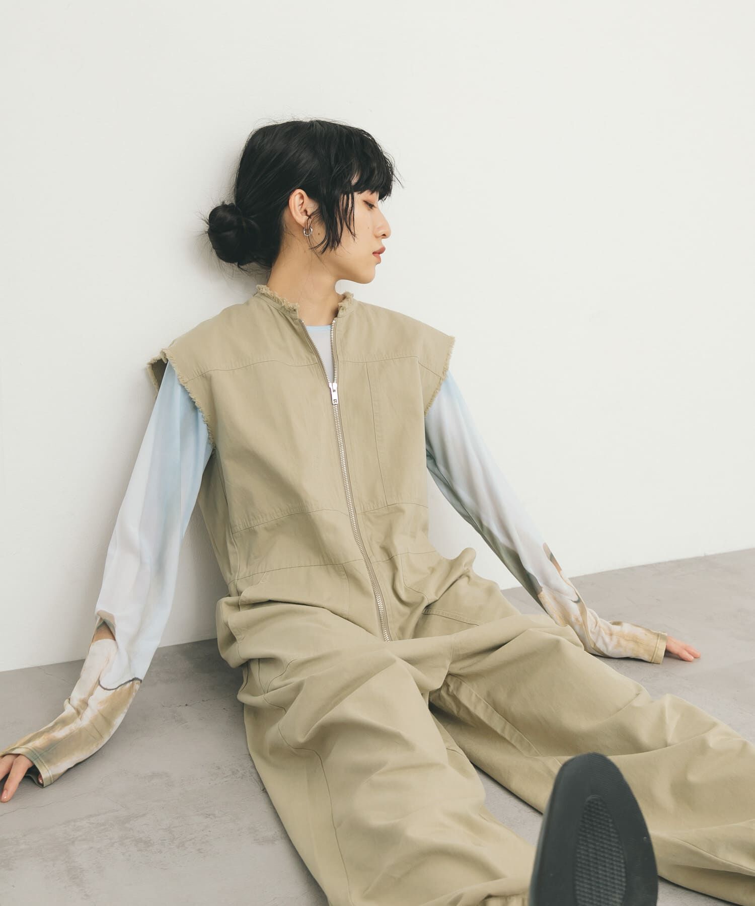  「フロントZIPジャンプスーツ」|スカート|