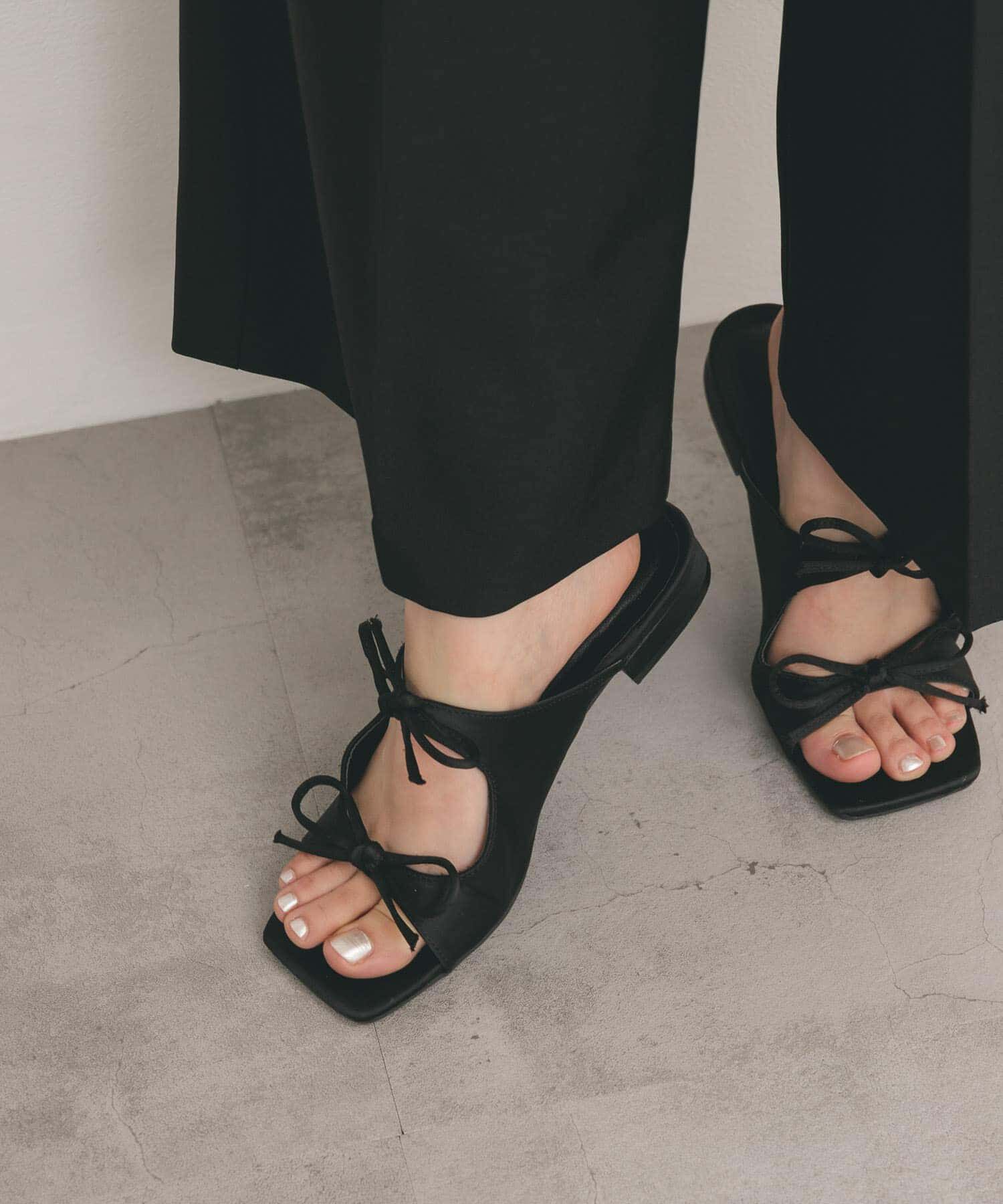  「サテンリボンミュール」|サンダル|