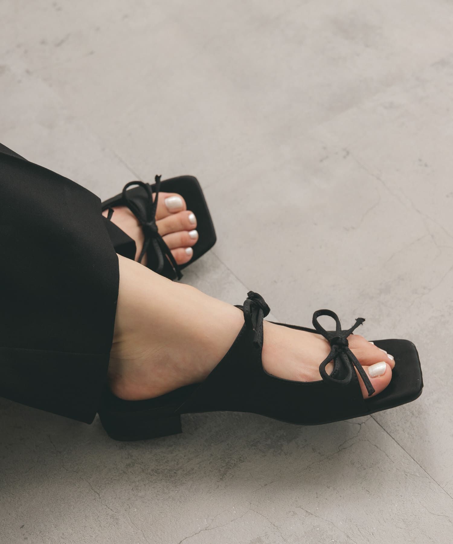  「サテンリボンミュール」|サンダル|