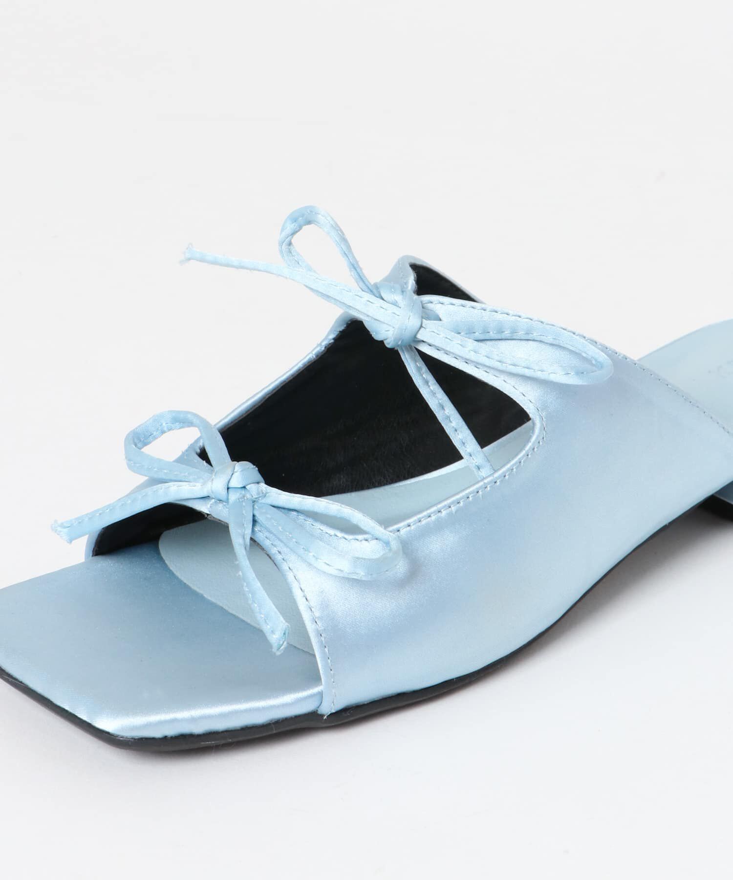  「サテンリボンミュール」|サンダル|