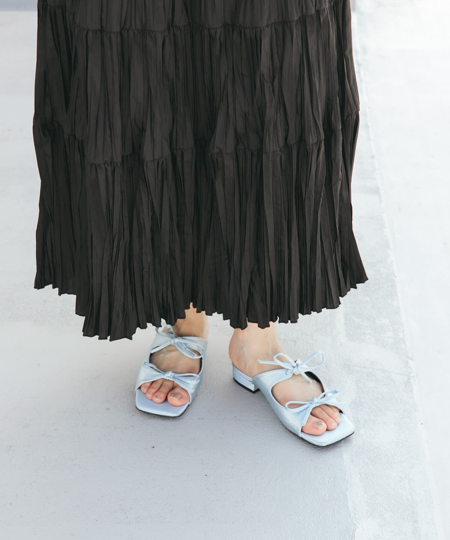  「サテンリボンミュール」|サンダル|