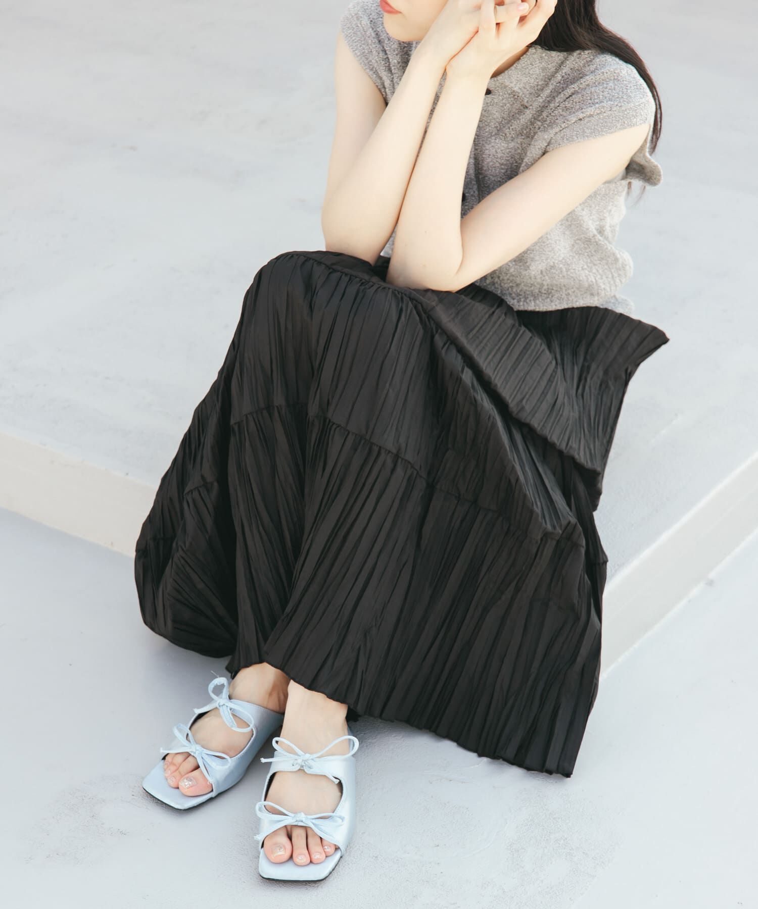  「サテンリボンミュール」|サンダル|