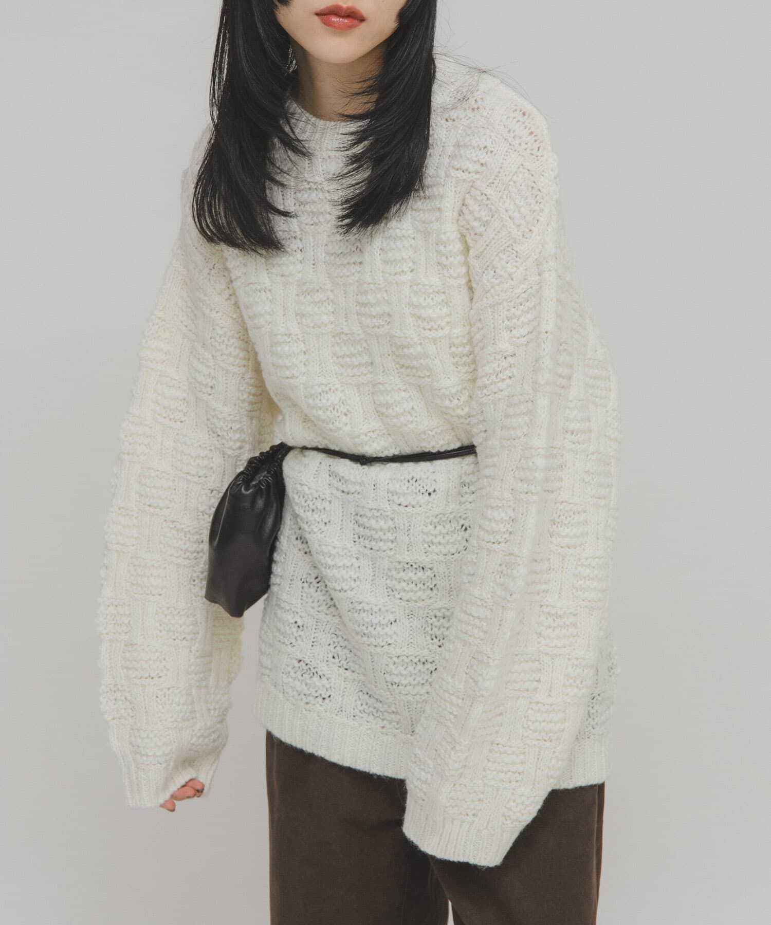  「グリッドパターンニット」|ニット・セーター|