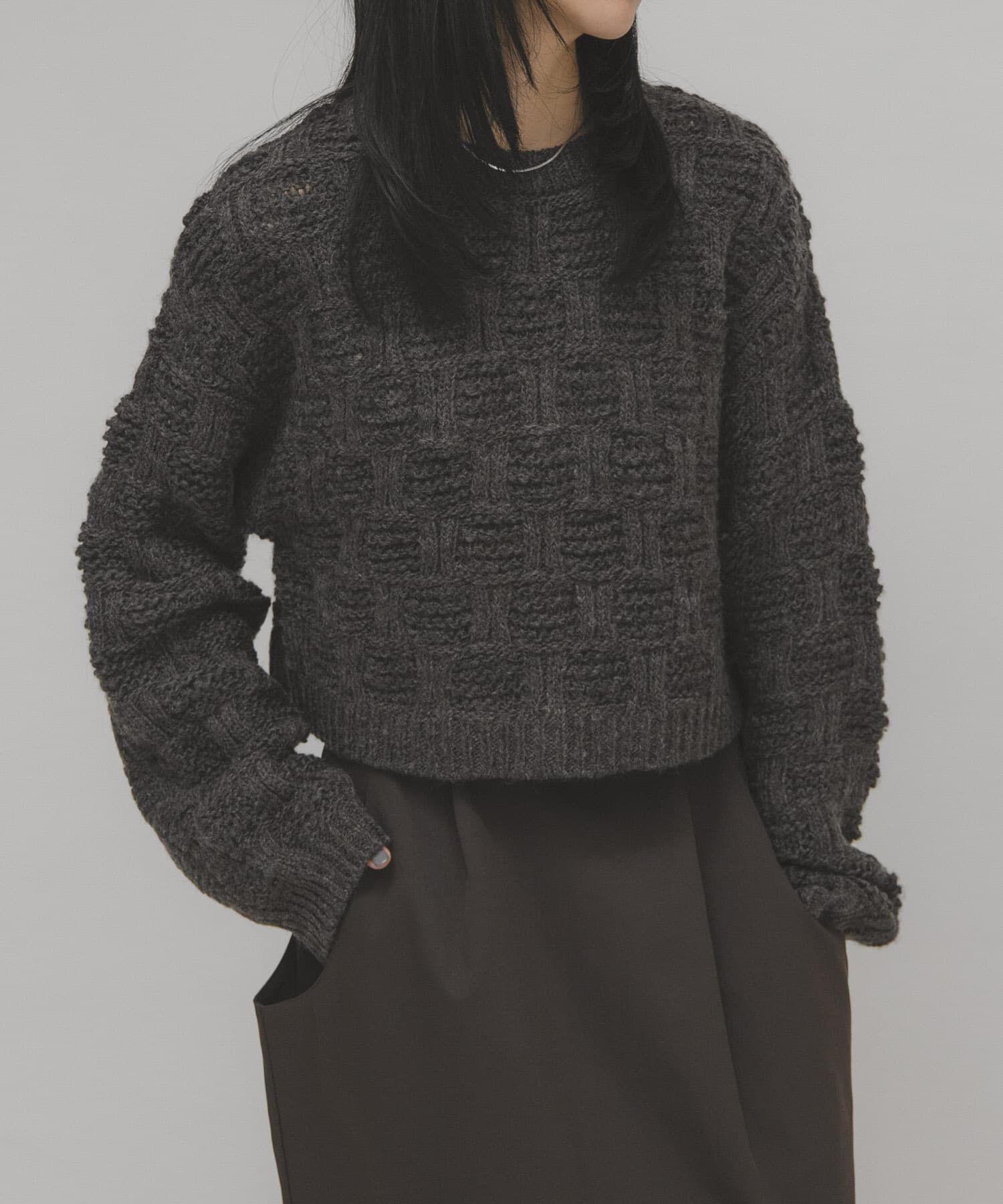  「グリッドパターンニット」|ニット・セーター|