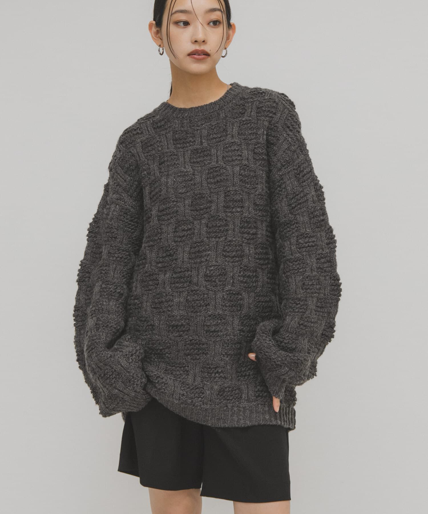  「グリッドパターンニット」|ニット・セーター|