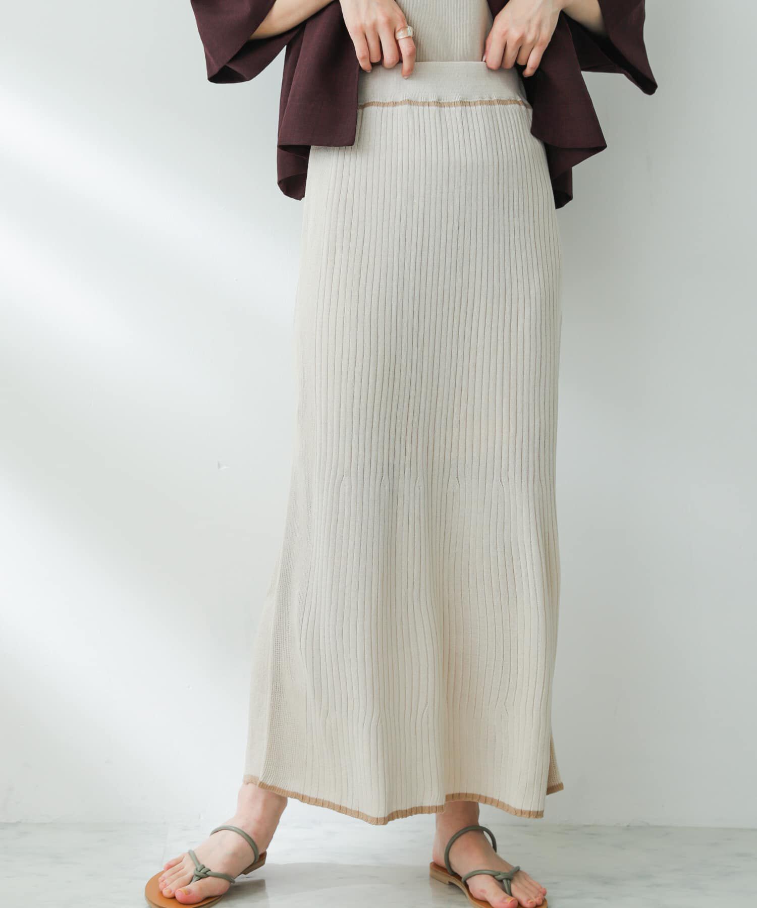 SENSE OF PLACE by URBAN RESEARCH「トリミングナローニットスカート」|スカート|