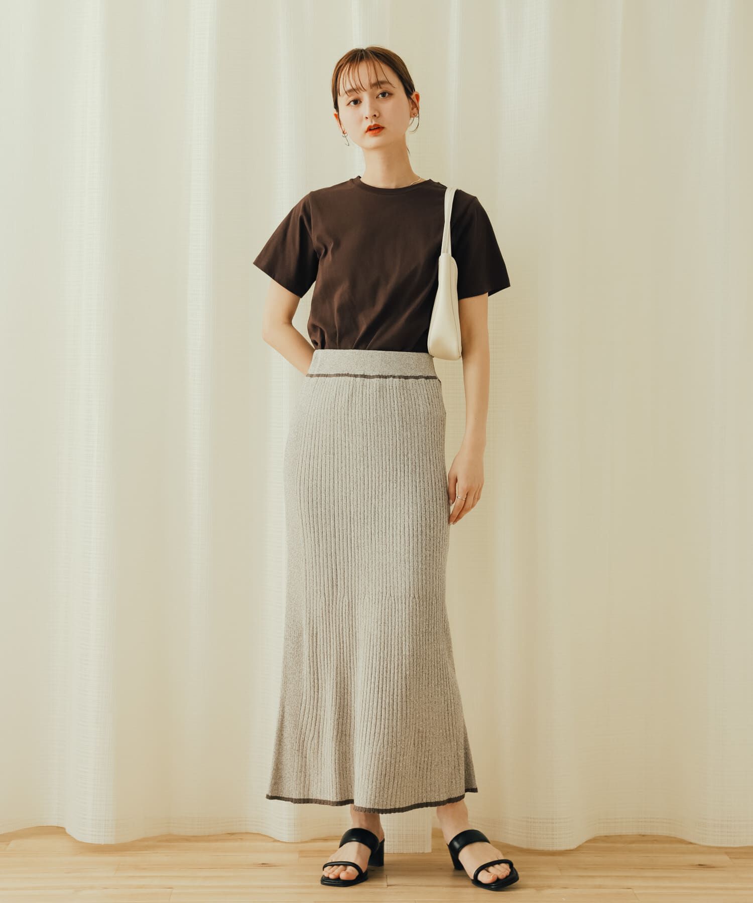 SENSE OF PLACE by URBAN RESEARCH「トリミングナローニットスカート」|スカート|