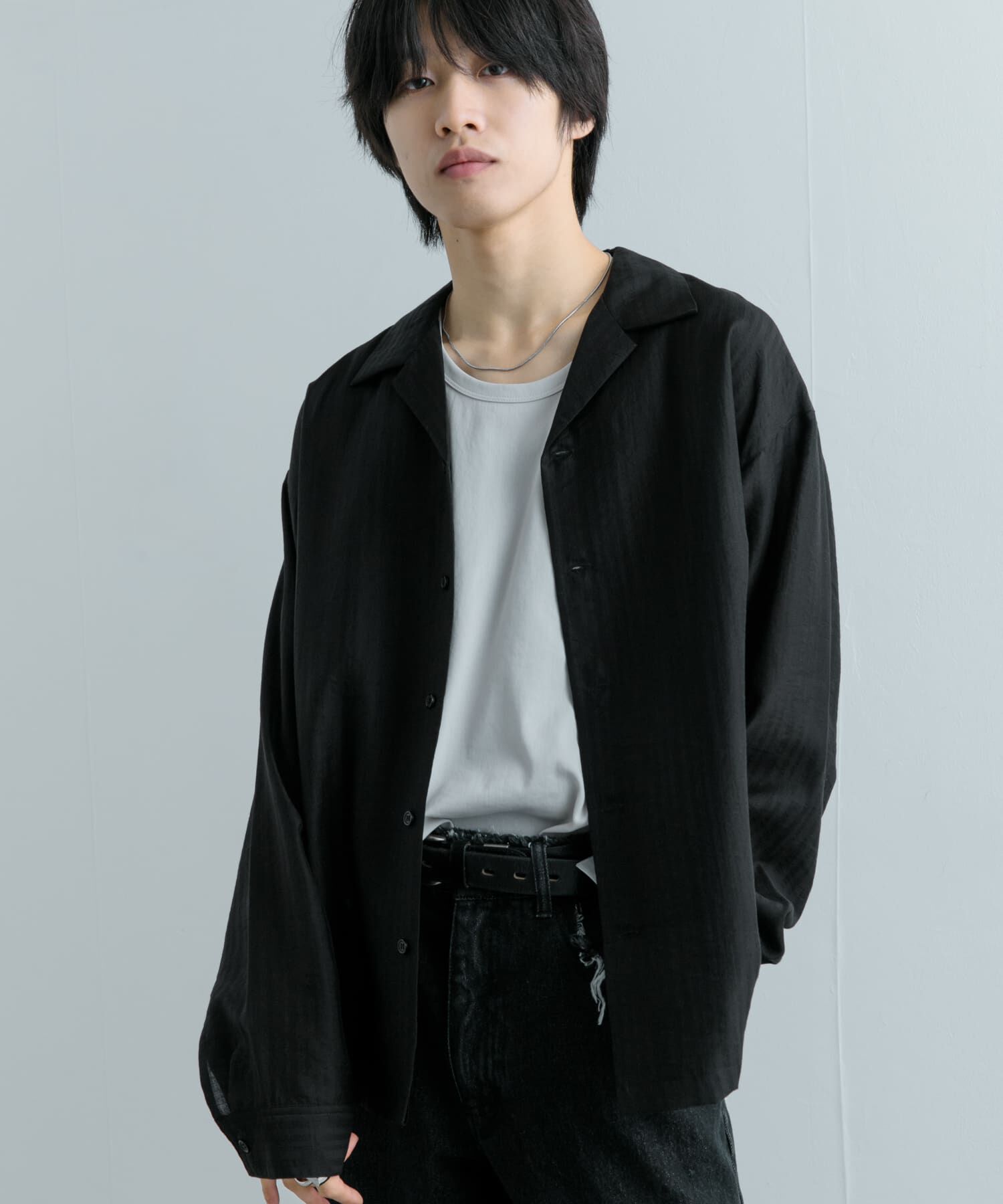 SENSE OF PLACE by URBAN RESEARCH「シアーストライプオープンカラーシャツ」|シャツ・ブラウス|