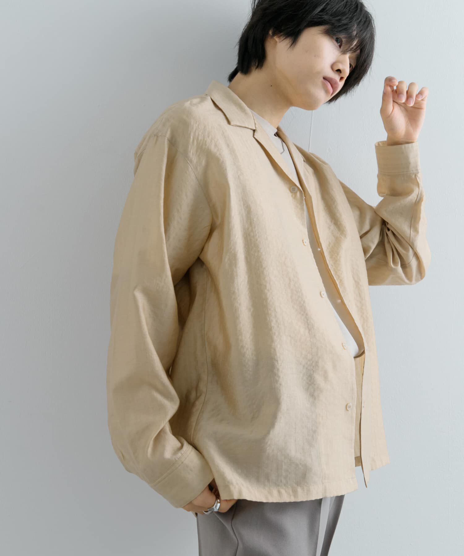 SENSE OF PLACE by URBAN RESEARCH「シアーストライプオープンカラーシャツ」|シャツ・ブラウス|