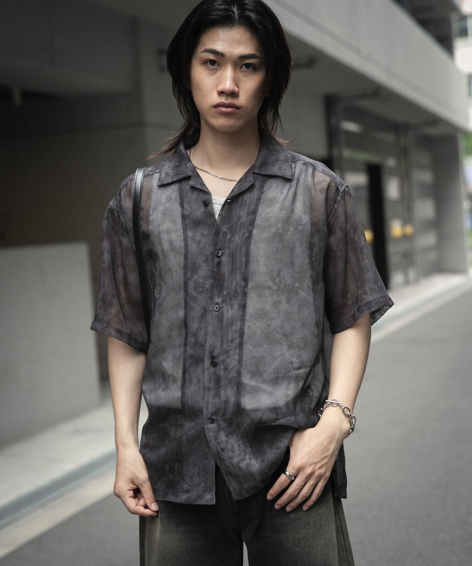 SENSE OF PLACE by URBAN RESEARCH「シアープリントオープンカラーショートスリーブシャツ」|シャツ・ブラウス|