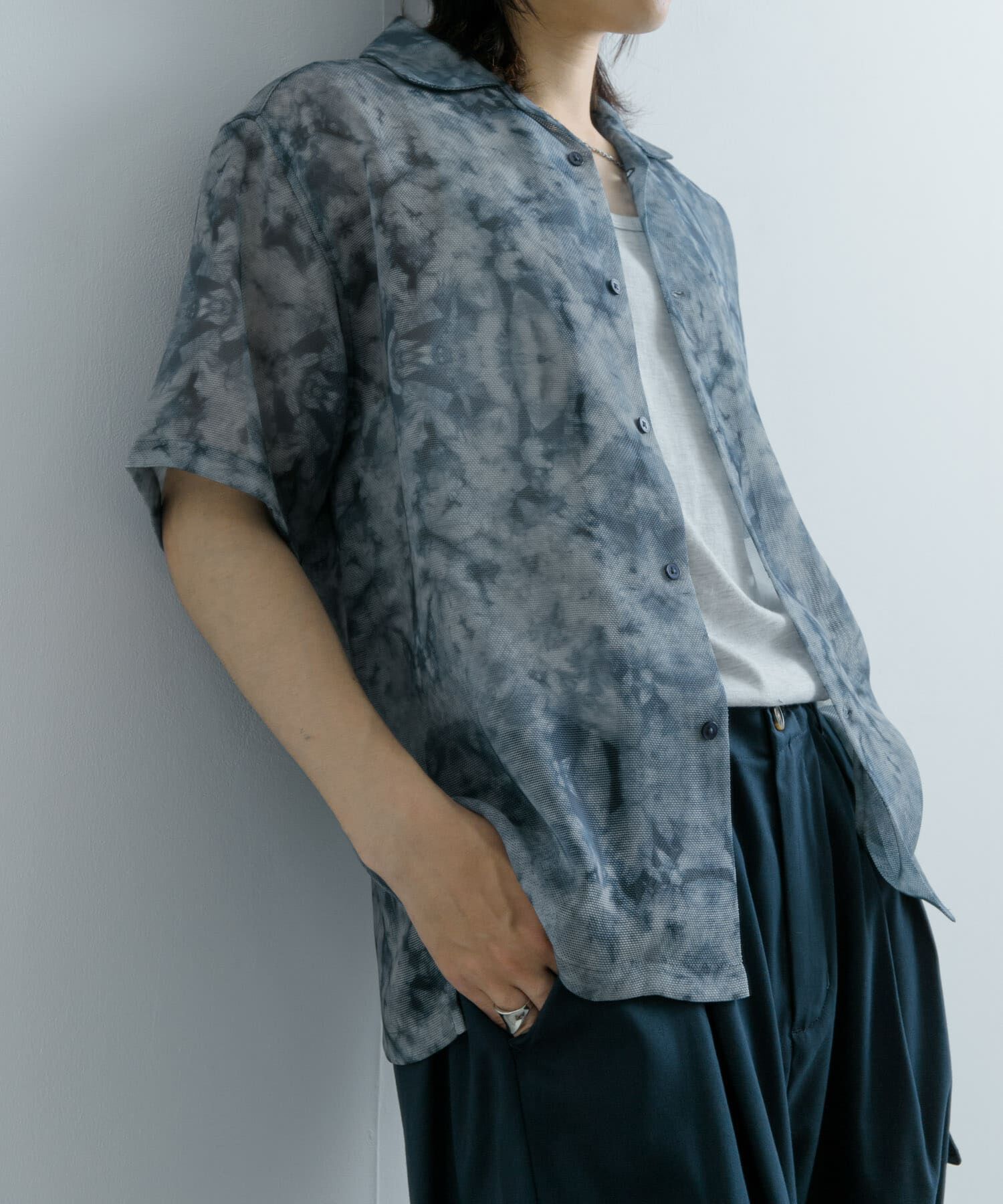 SENSE OF PLACE by URBAN RESEARCH「シアープリントオープンカラーショートスリーブシャツ」|シャツ・ブラウス|