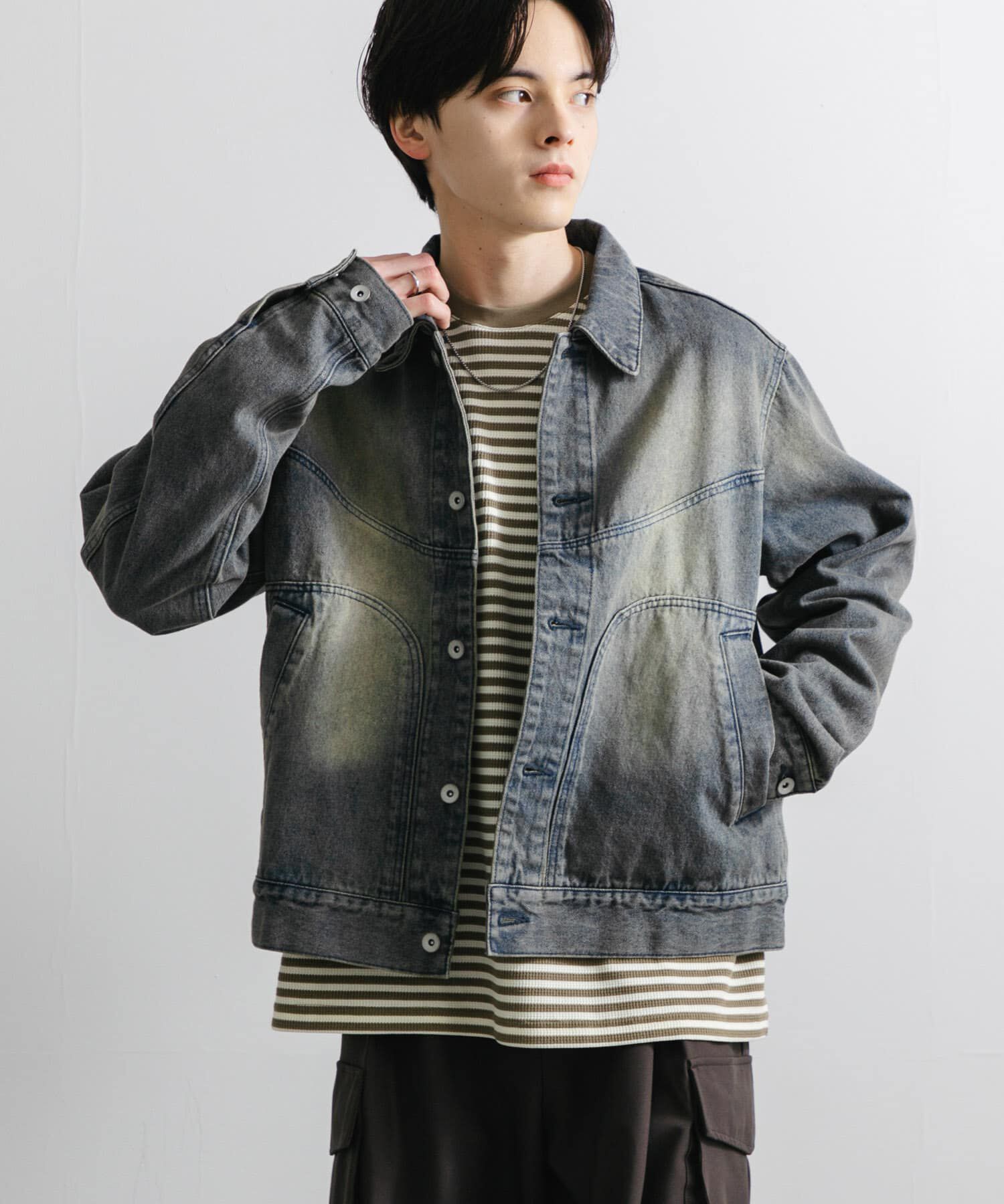 SENSE OF PLACE by URBAN RESEARCH「『ﾕﾆｾｯｸｽ』『ｾｯﾄｱｯﾌﾟ対応』ｳﾞｨﾝﾃｰｼﾞﾗｲｸﾃﾞﾆ 」|デニムジャケット|