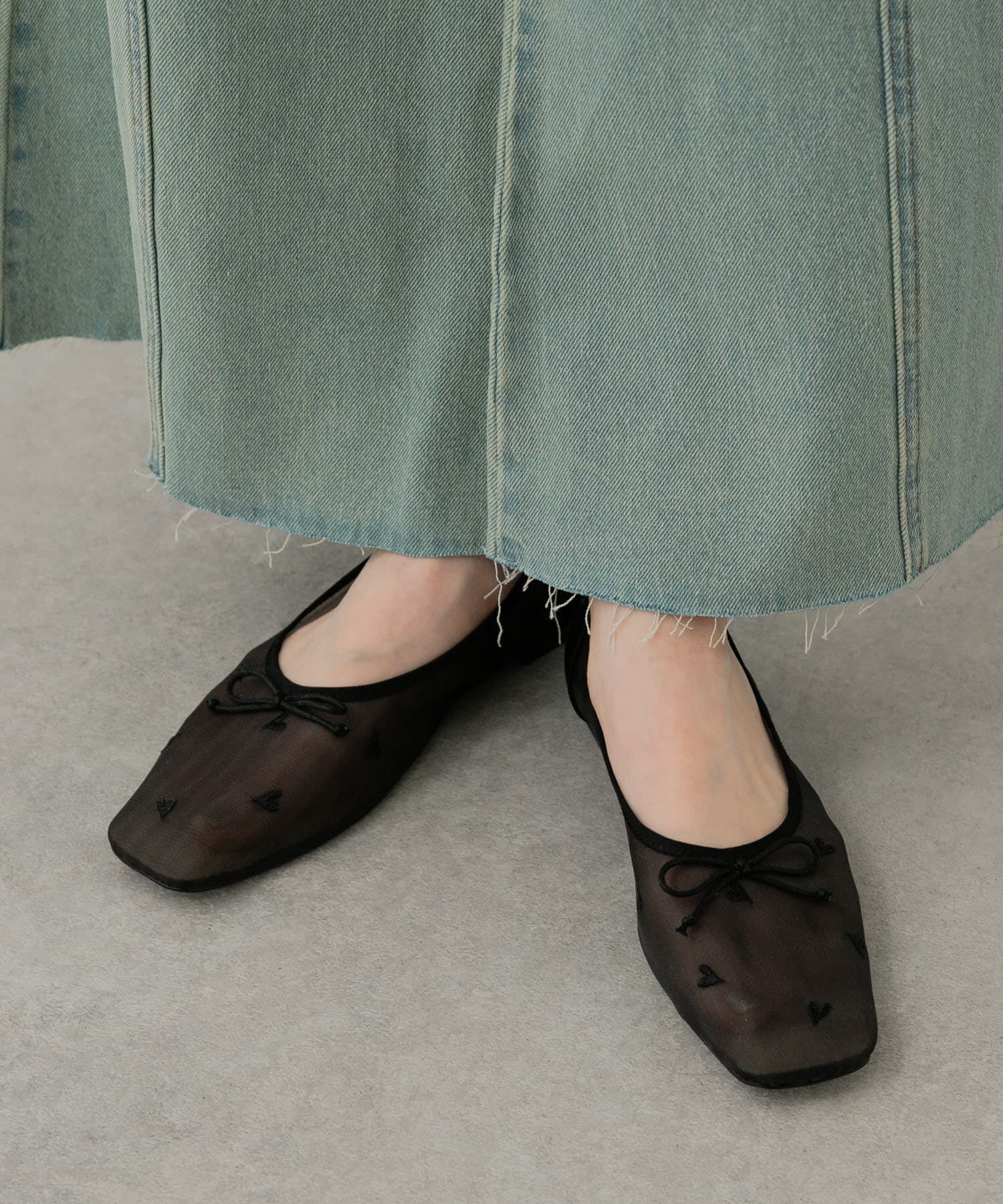 SENSE OF PLACE by URBAN RESEARCH「ハートチュールフラットシューズ」|バレエシューズ|