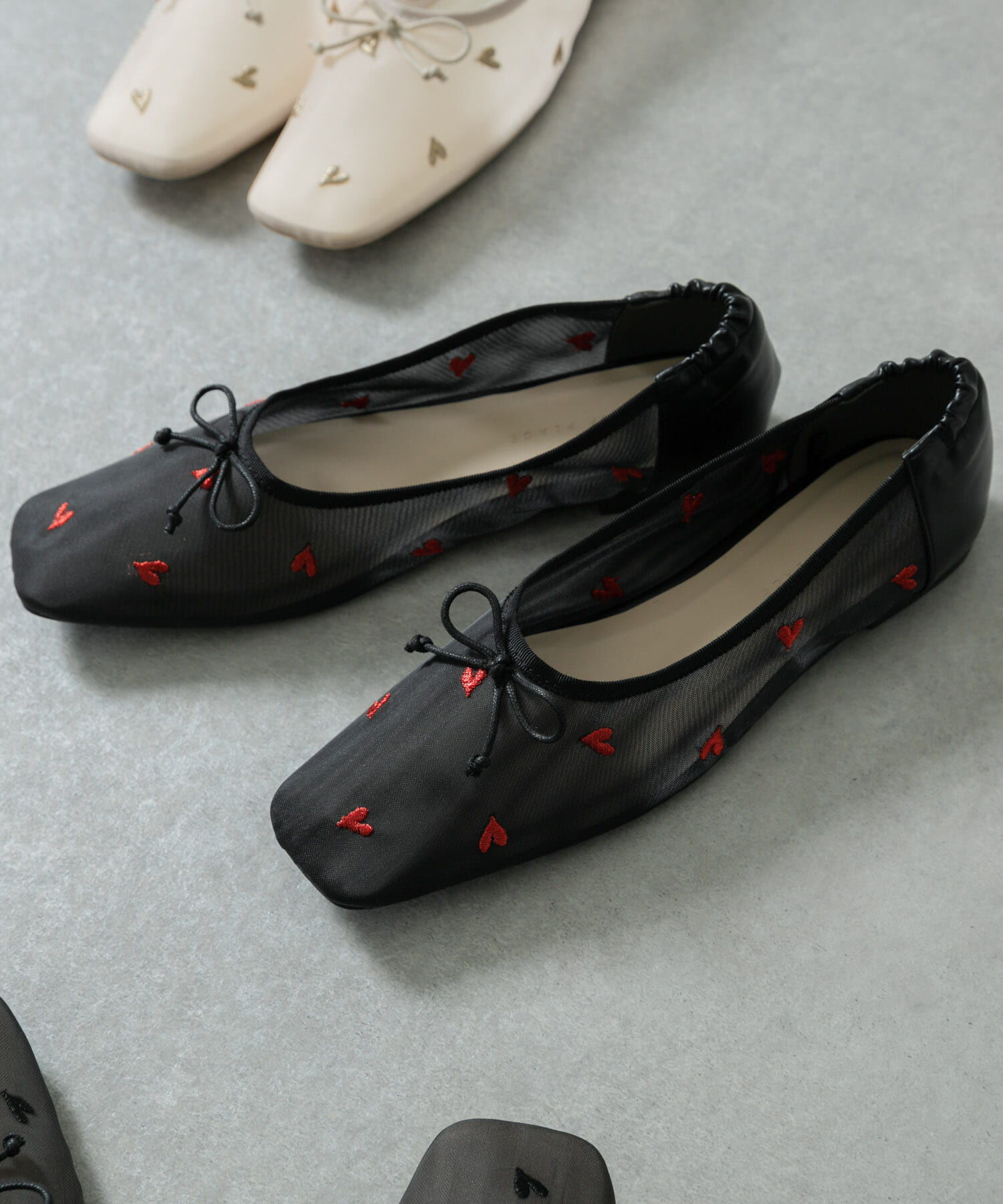 SENSE OF PLACE by URBAN RESEARCH「ハートチュールフラットシューズ」|バレエシューズ|