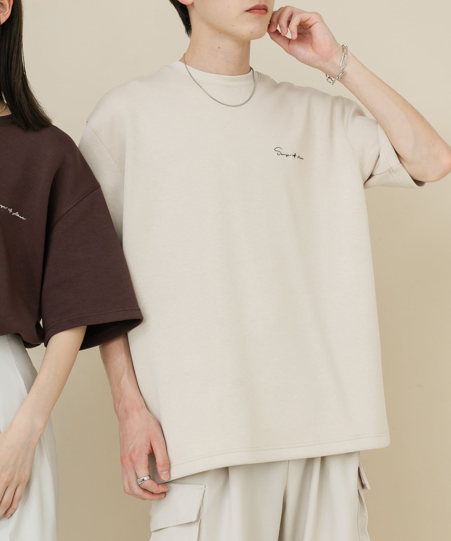 SENSE OF PLACE by URBAN RESEARCH「『一部WEB限定ｶﾗｰ』『ﾕﾆｾｯｸｽ』ｼｼｭｳﾀﾞﾝﾎﾞｰﾙﾎﾟﾝﾁ 」|Tシャツ・カットソー|ライトベージュ