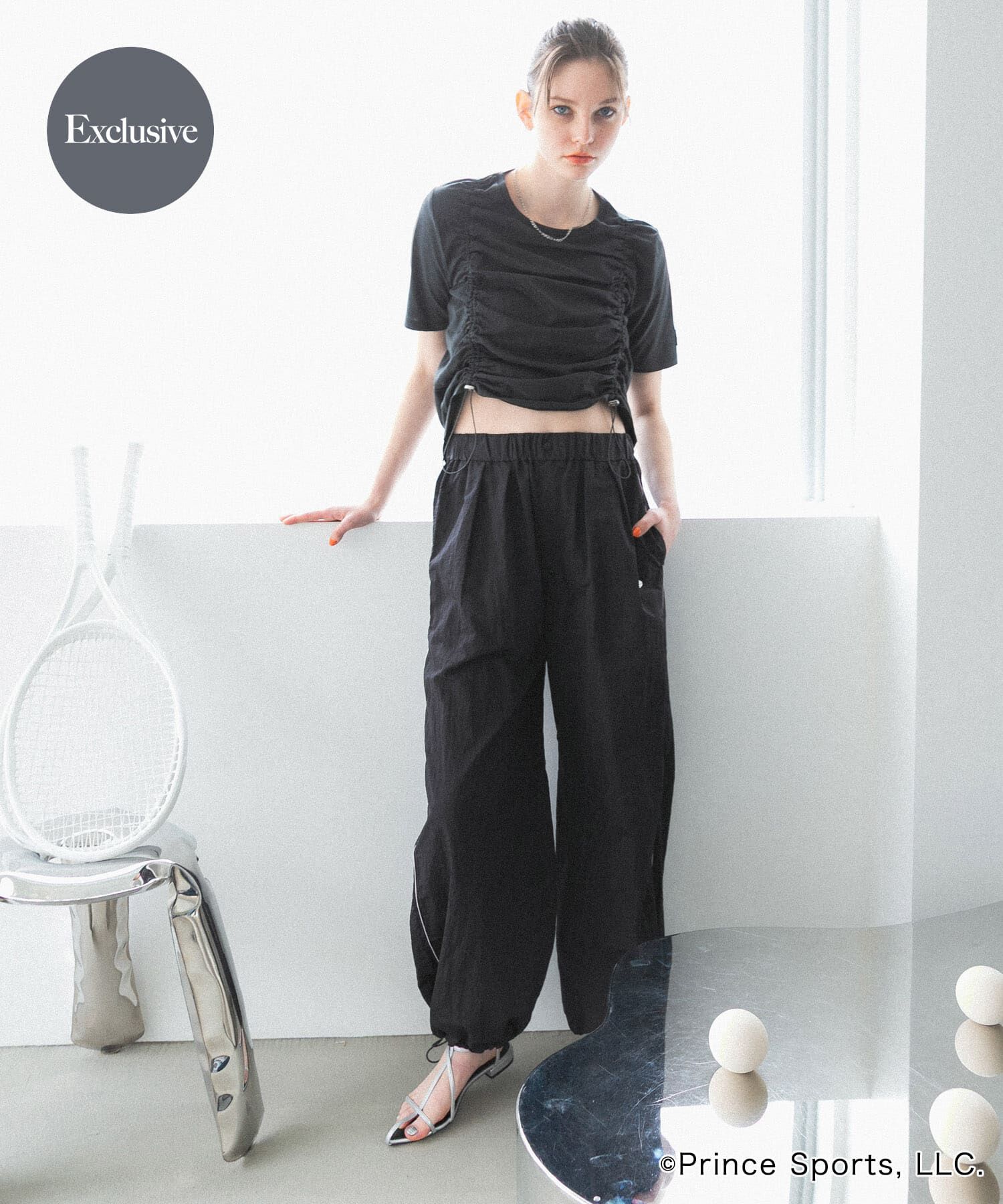 SENSE OF PLACE by URBAN RESEARCH「『別注』prince　ナイロンラインパンツ」|その他|チャコールグレー