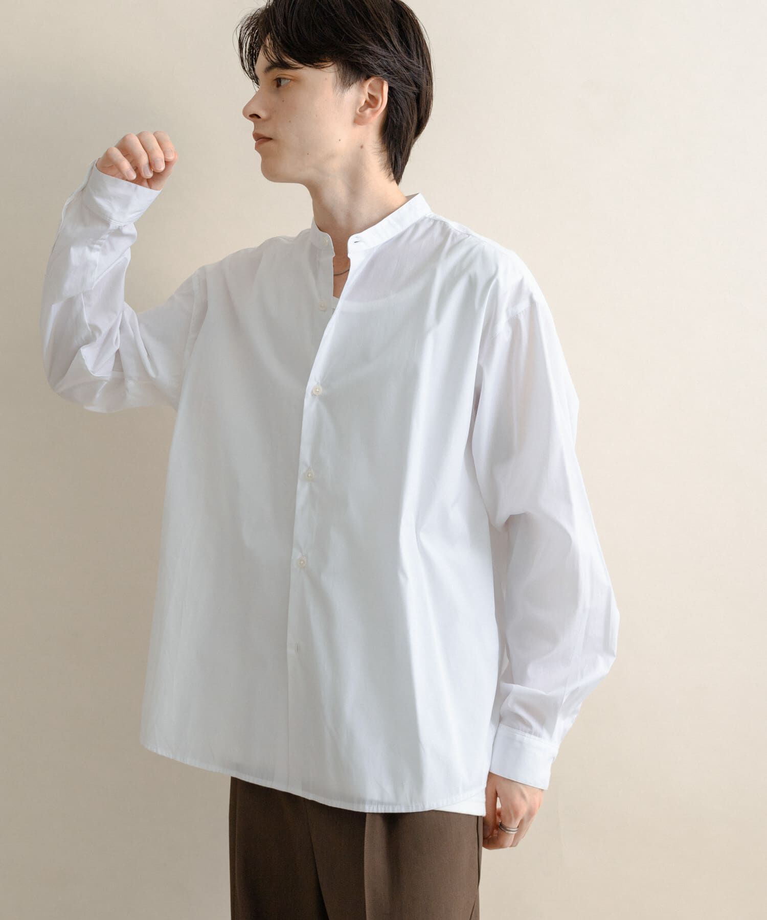 SENSE OF PLACE by URBAN RESEARCH「『WEB限定』コンフォートバンドカラーシャツ」|シャツ・ブラウス|