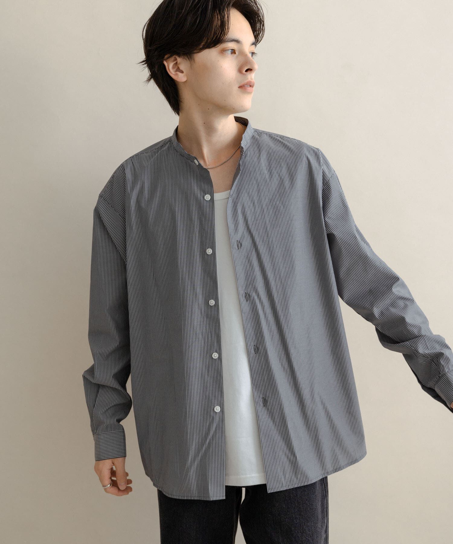 SENSE OF PLACE by URBAN RESEARCH「『WEB限定』コンフォートバンドカラーシャツ」|シャツ・ブラウス|