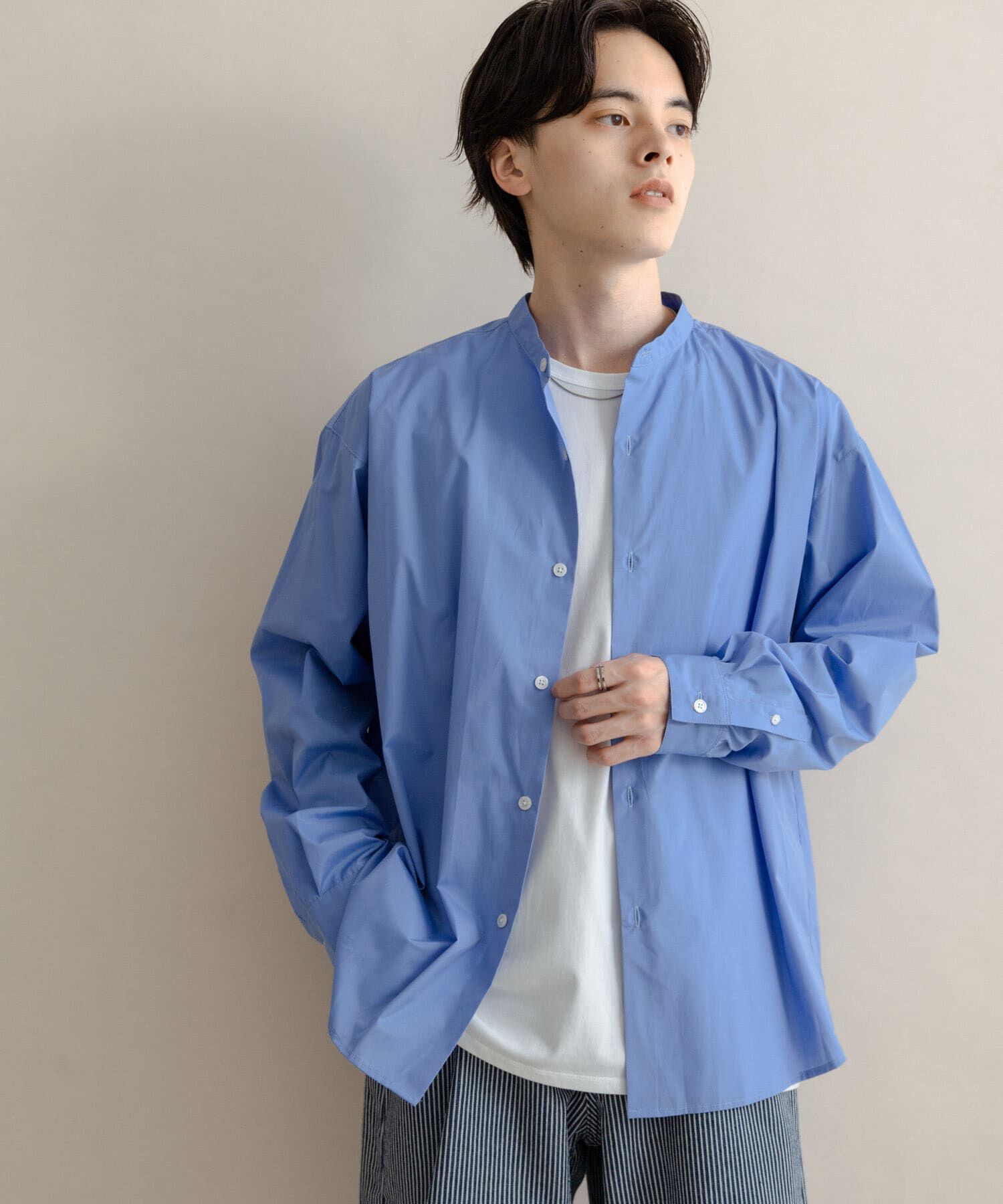 SENSE OF PLACE by URBAN RESEARCH「『WEB限定』コンフォートバンドカラーシャツ」|シャツ・ブラウス|