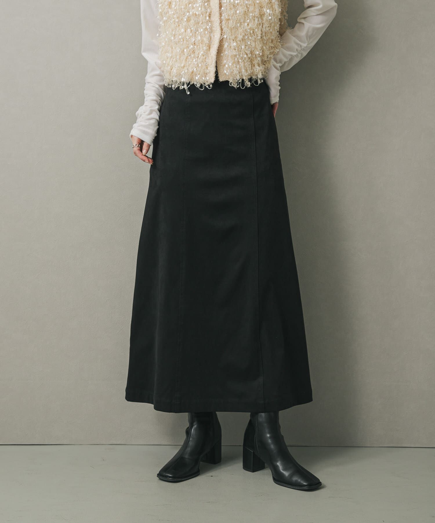 SENSE OF PLACE by URBAN RESEARCH「FSセミフレアスカート」|スカート|ブラック