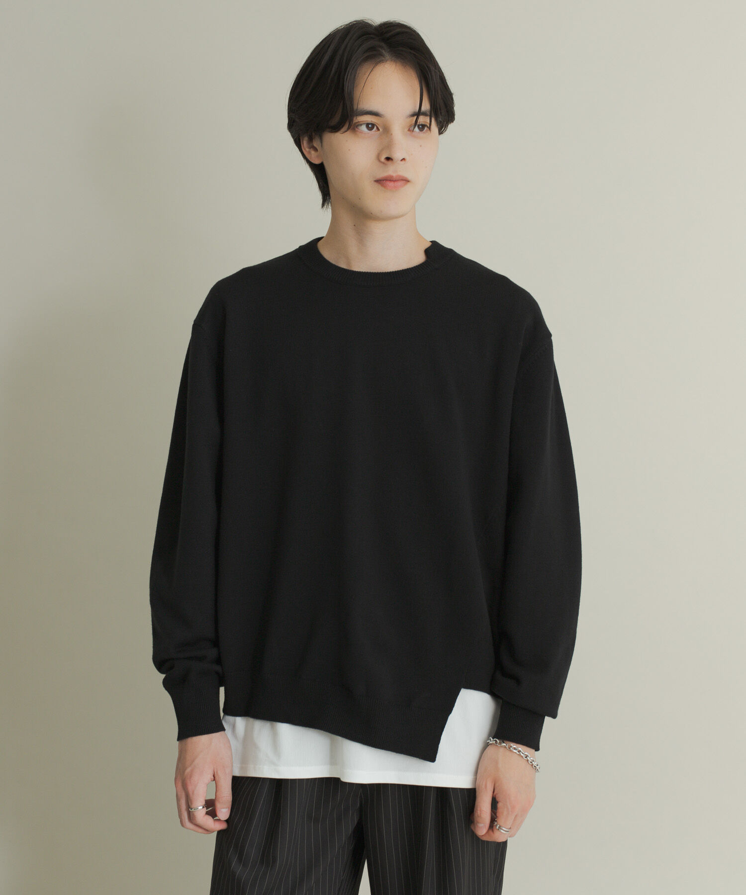 SENSE OF PLACE by URBAN RESEARCH「アシメクルーネックニット」|ニット・セーター|