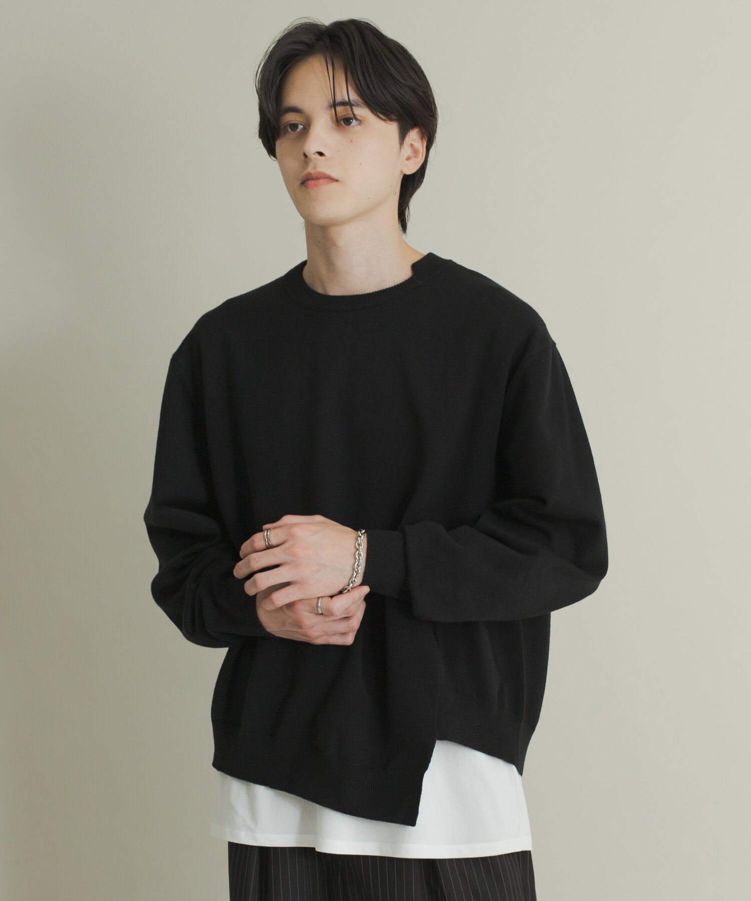 SENSE OF PLACE by URBAN RESEARCH「アシメクルーネックニット」|ニット・セーター|