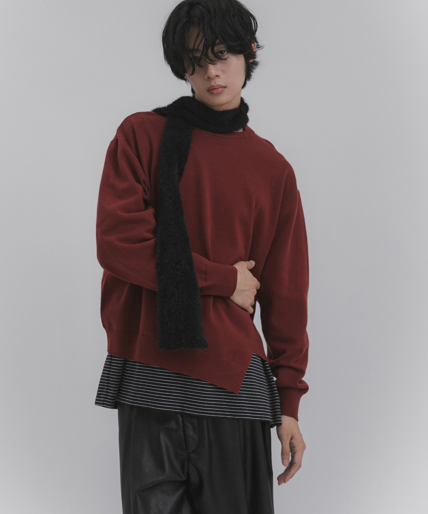 SENSE OF PLACE by URBAN RESEARCH「アシメクルーネックニット」|ニット・セーター|