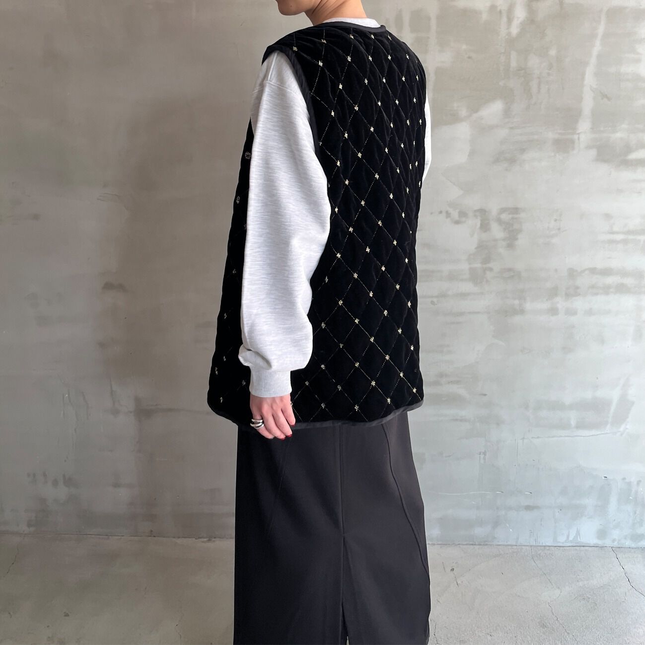  「SARA MALLIKA BEADS EMBROIDERY GILET」|デニムジャケット|