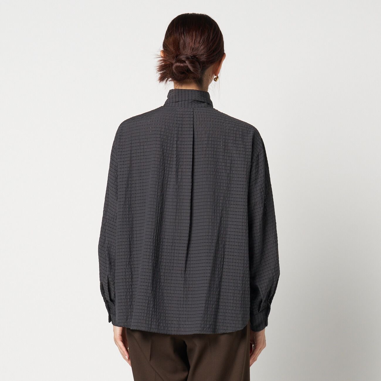 HELIOPOLE「HELIOPOLE SHEER CHECK BOWTIE BLOUSE」|シャツ・ブラウス|