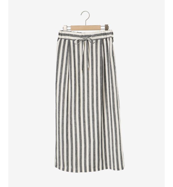  「レーヨン麻ストライプストレートスカート」|スカート|